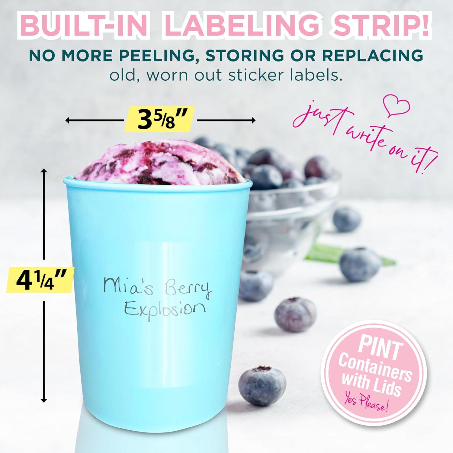 Contenedores de Helado KOYAIRE 4 Piezas 480 ml Herméticos