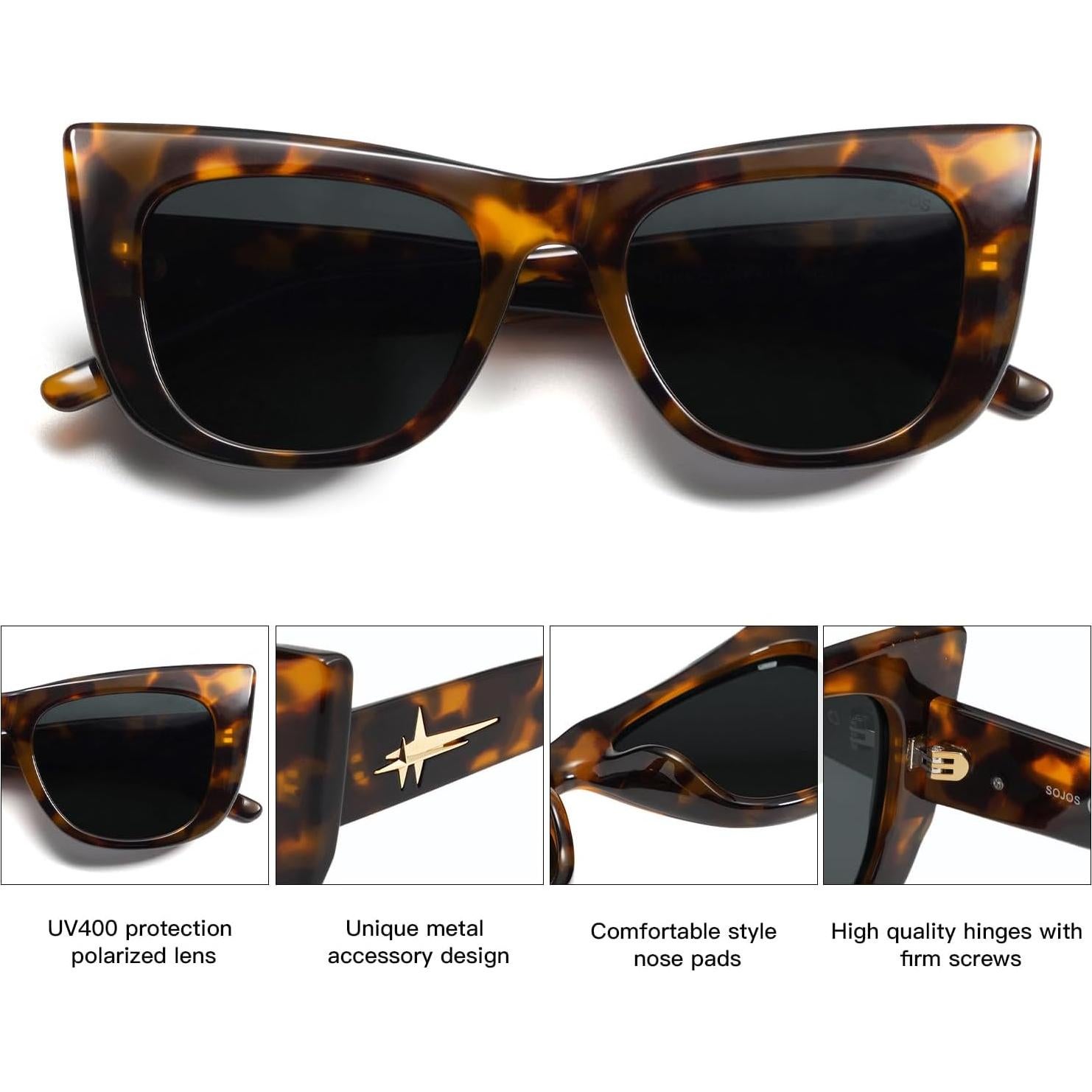 Gafas de sol Cat Eye SOJOS polarizadas UV400 para mujeres