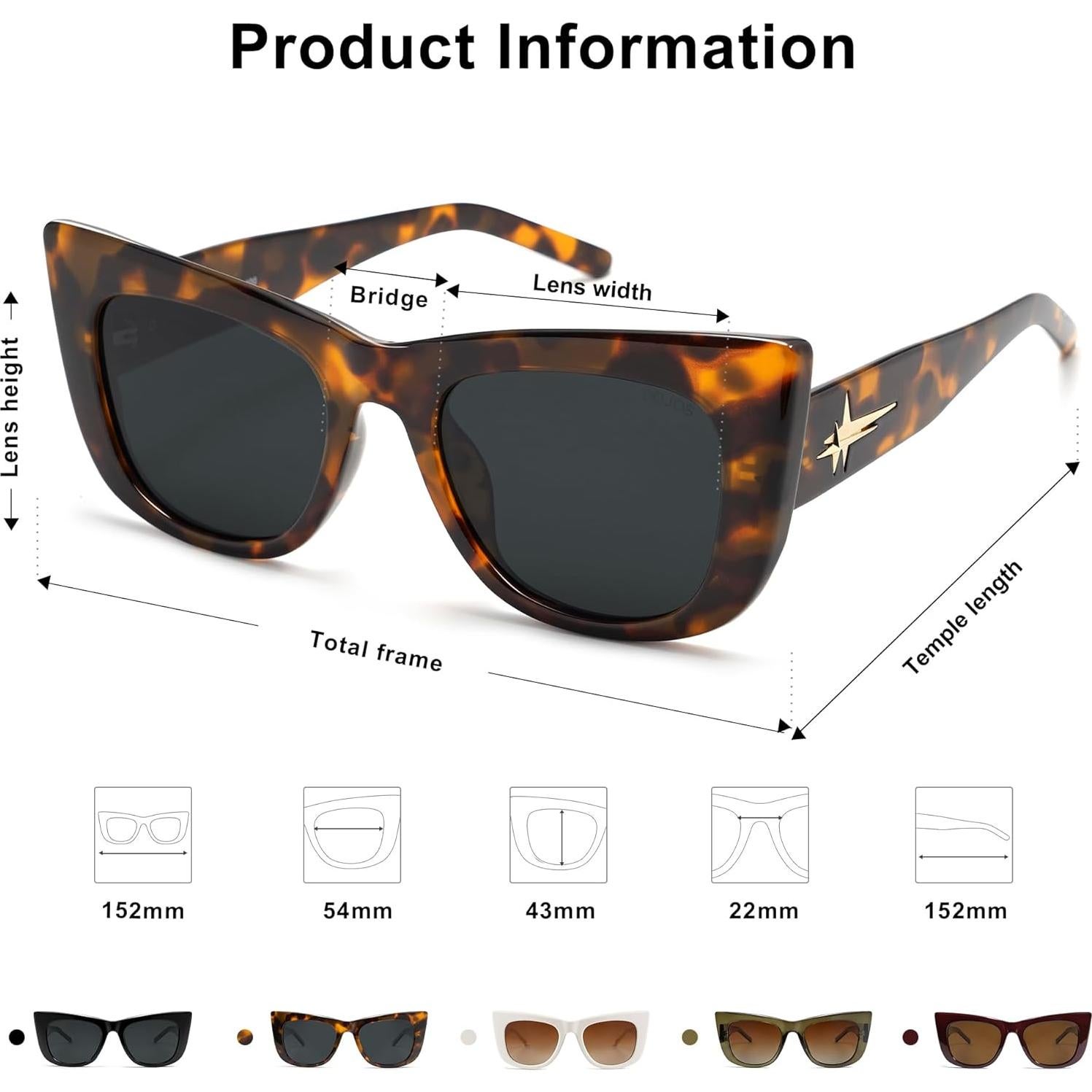 Gafas de sol Cat Eye SOJOS polarizadas UV400 para mujeres