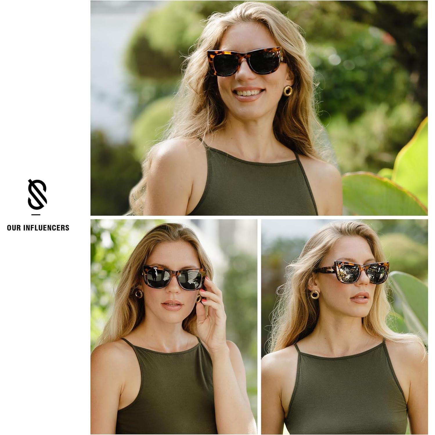 Gafas de sol Cat Eye SOJOS polarizadas UV400 para mujeres