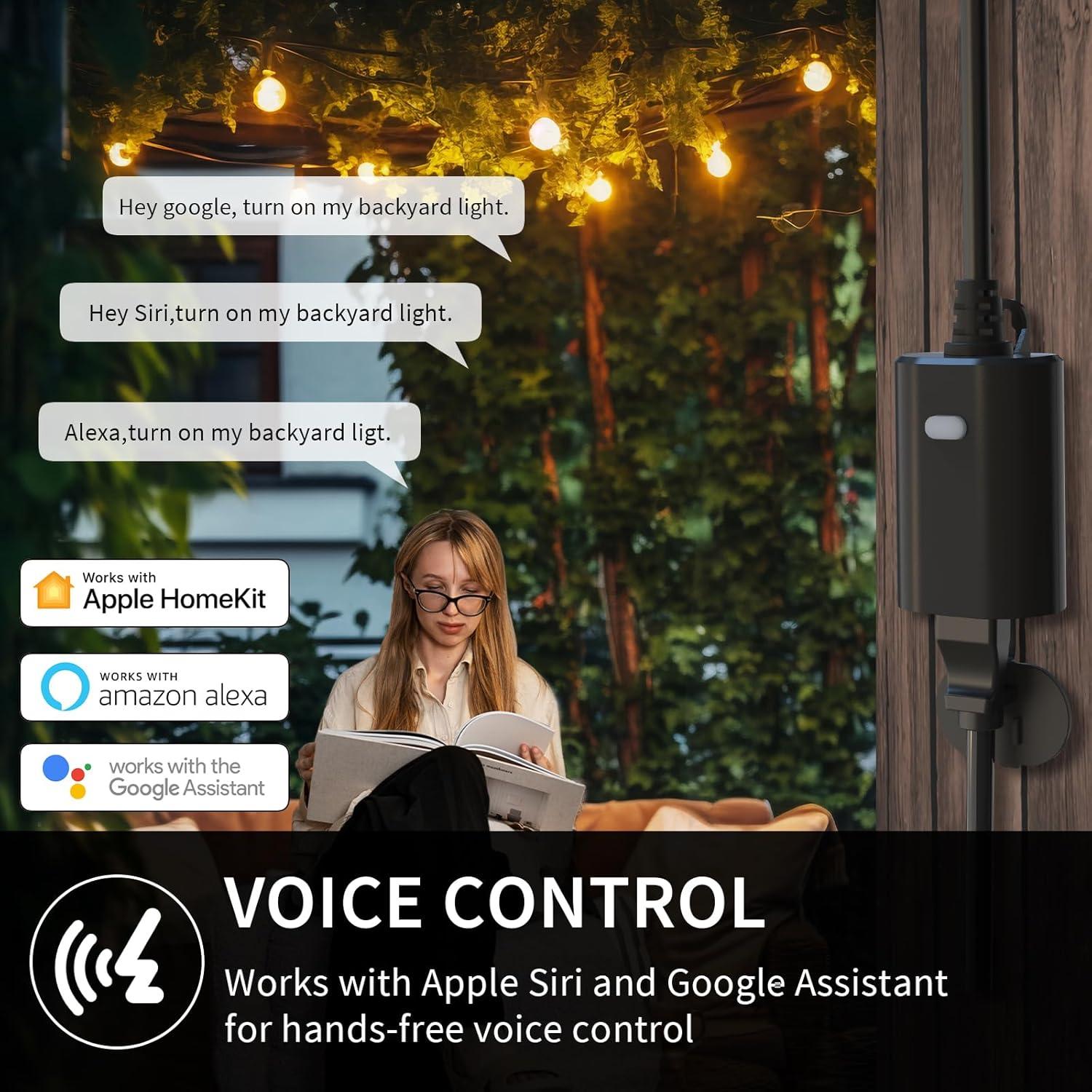 Enchufe Inteligente Exterior Minoston WiFi IP65 Control Voz