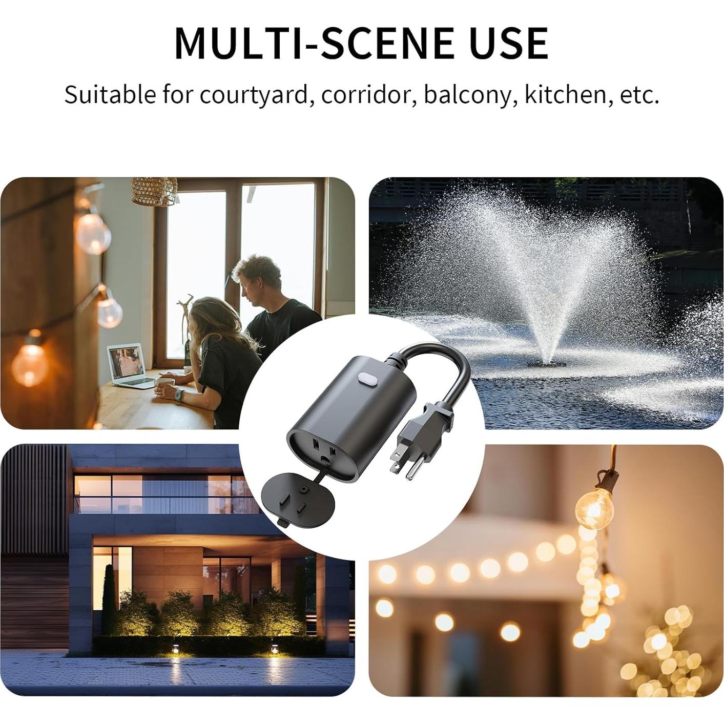 Enchufe Inteligente Exterior Minoston WiFi IP65 Control Voz