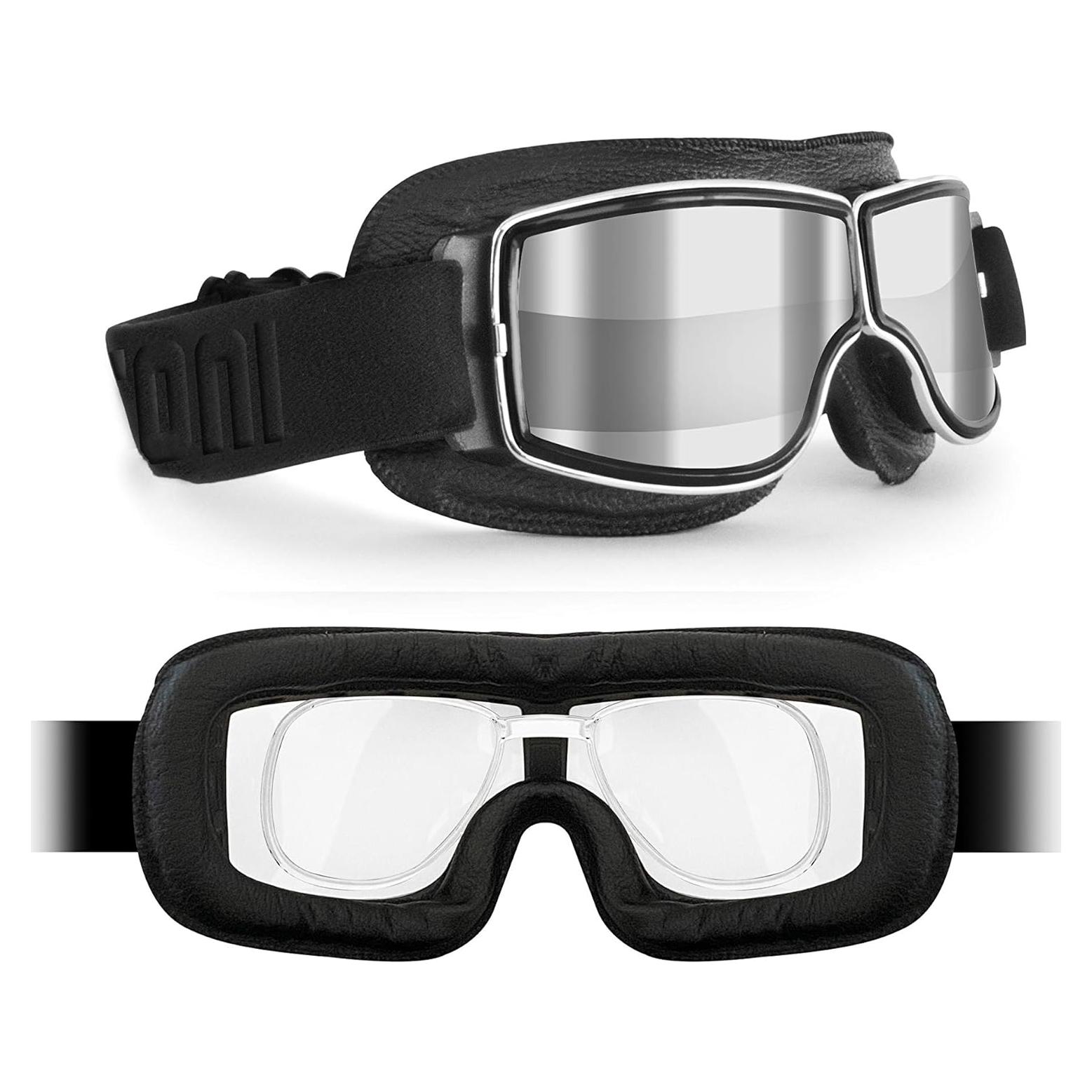 Gafas de Moto Bertoni AF188A con Soporte para Lentes Ópticos