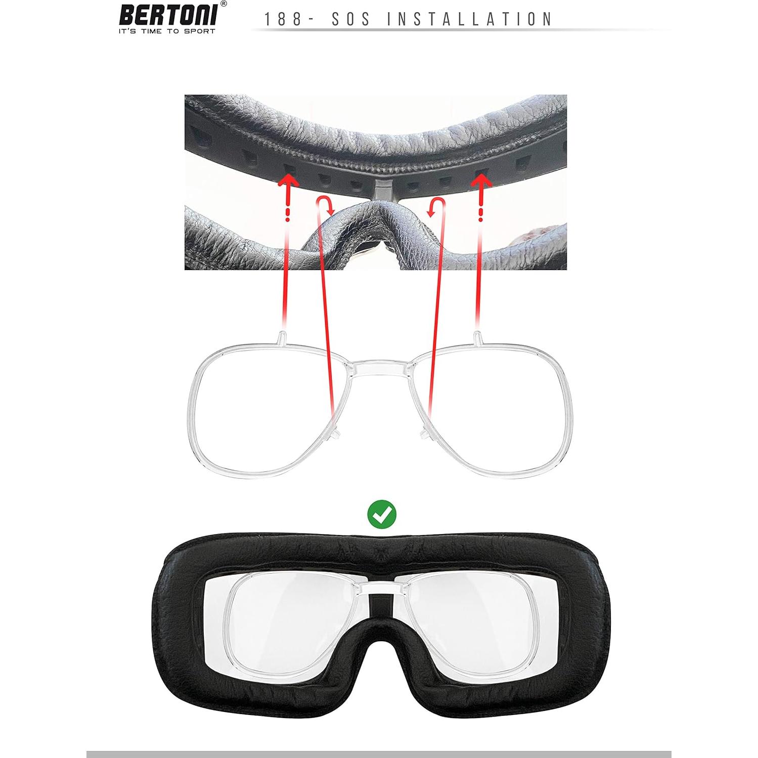 Gafas de Moto Bertoni AF188A con Soporte para Lentes Ópticos