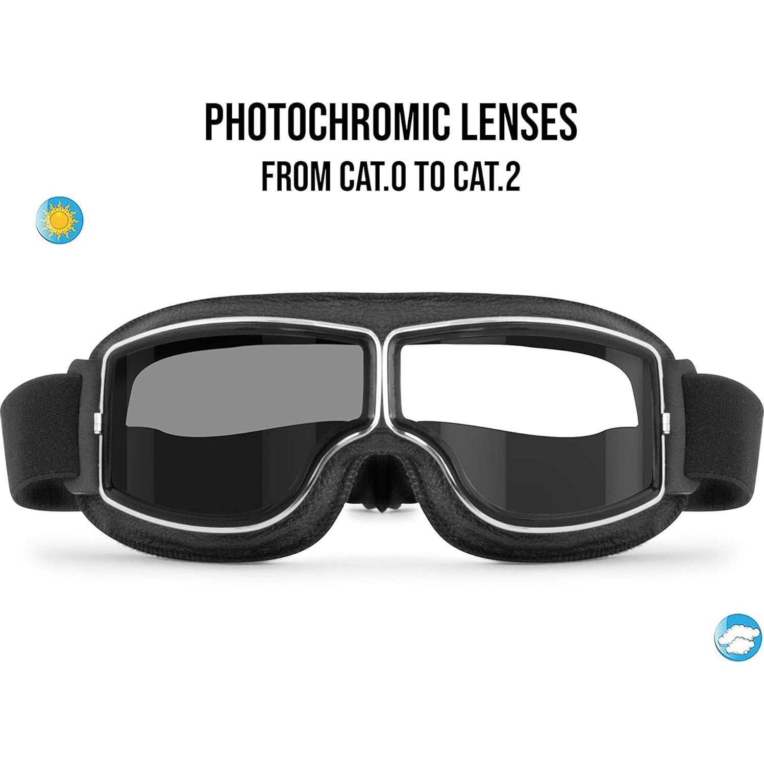 Gafas de Moto Bertoni F188PH Photochromic con Soporte Óptico