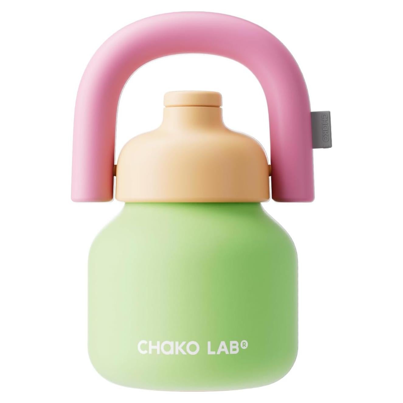 Botella de Agua Aislada CHAKO LAB 0.91L Verde y Naranja