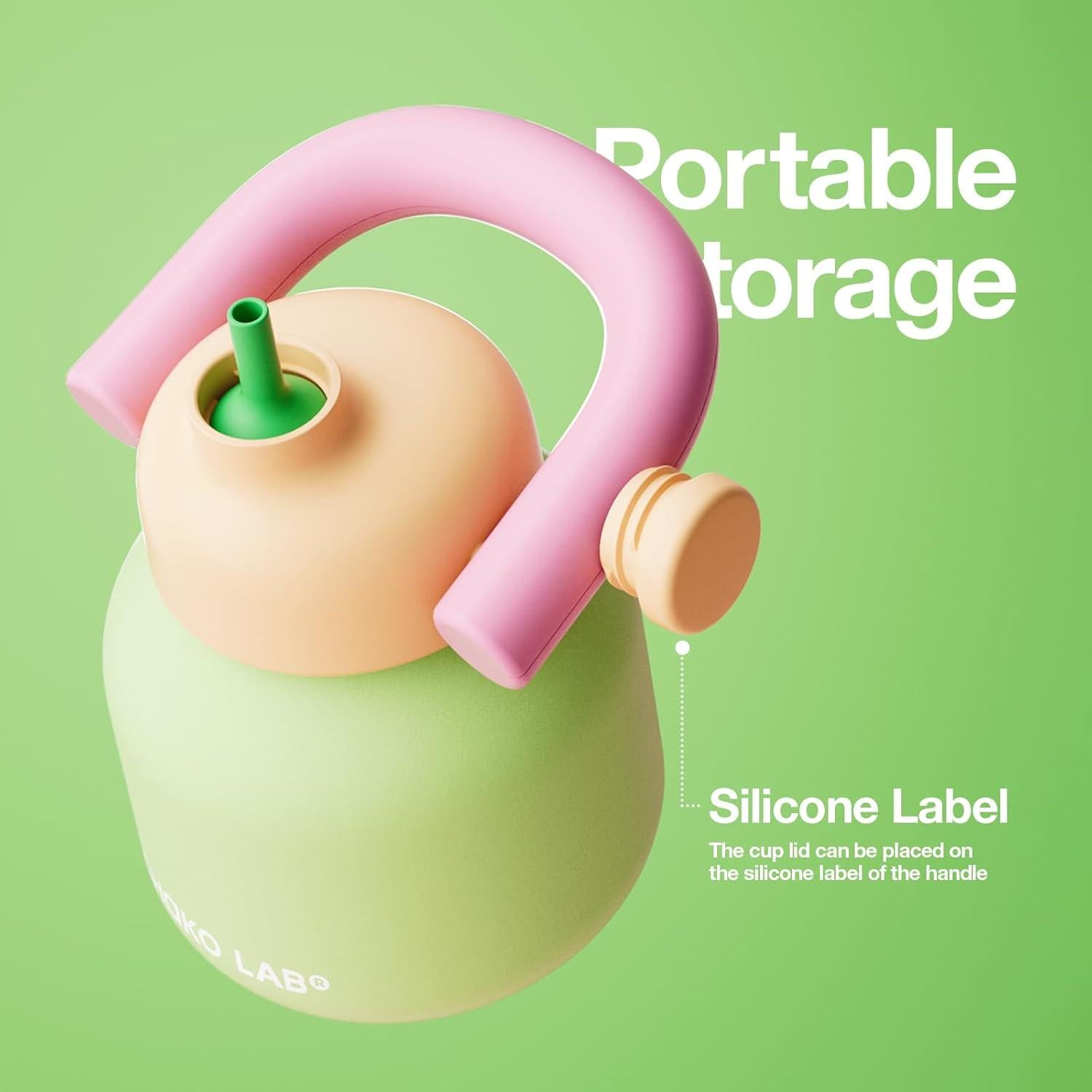 Botella de Agua Aislada CHAKO LAB 0.91L Verde y Naranja