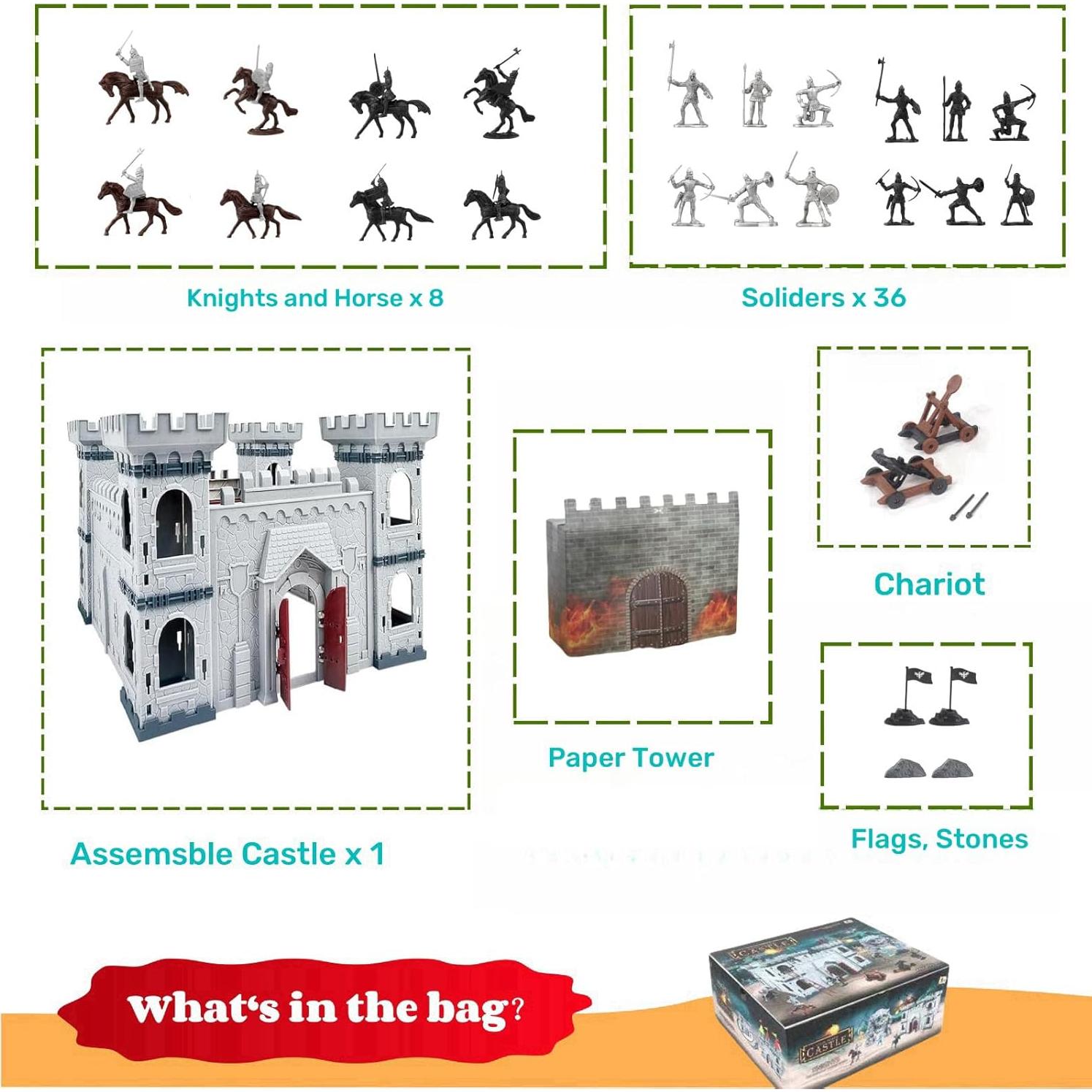 Set de Juguete Medieval 254 Piezas Caballeros Enajucy