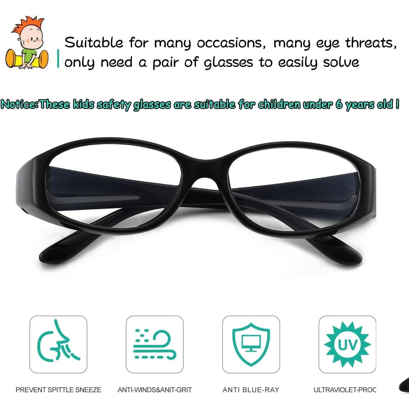 Gafas de Seguridad Dollger Anti Niebla UV400 para Niños