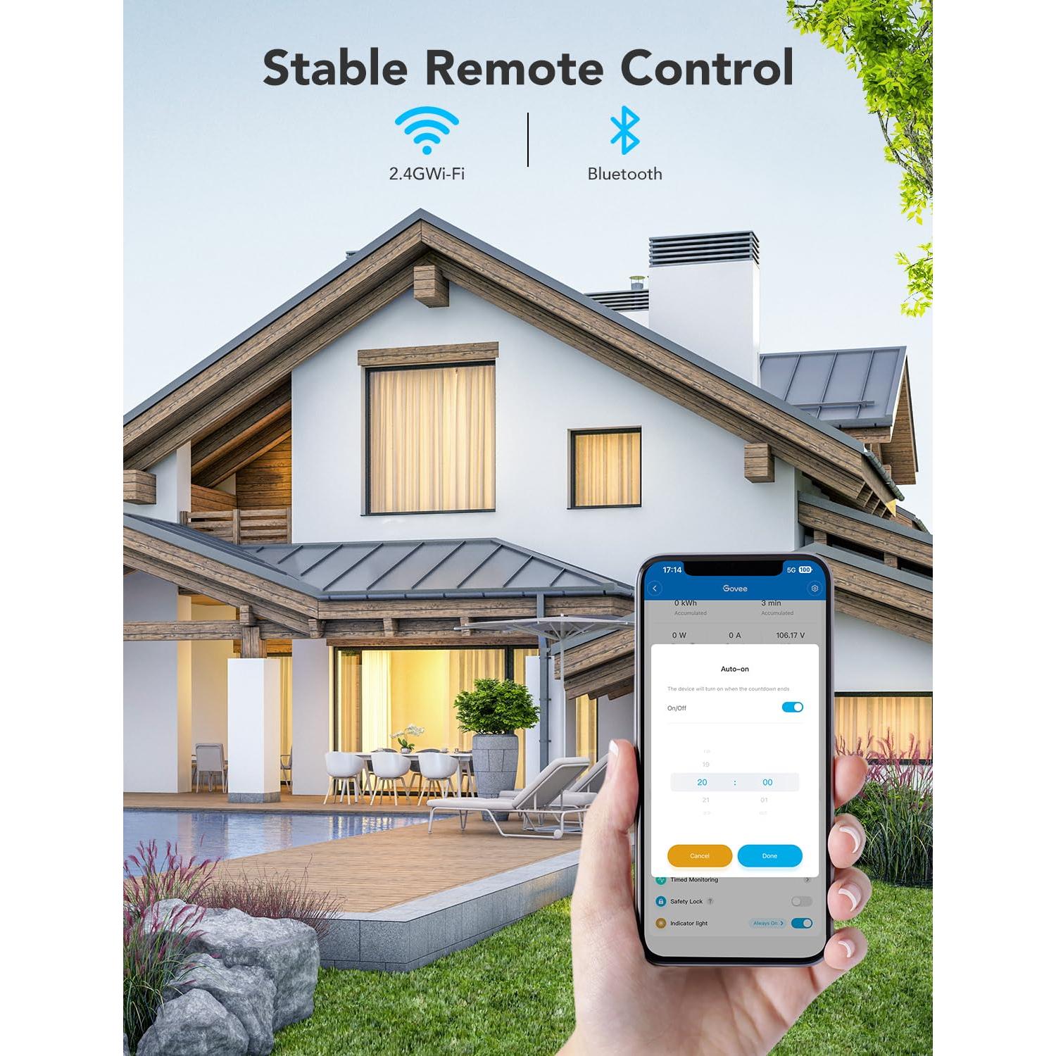 Enchufe Inteligente Govee 15A con Monitoreo de Energía