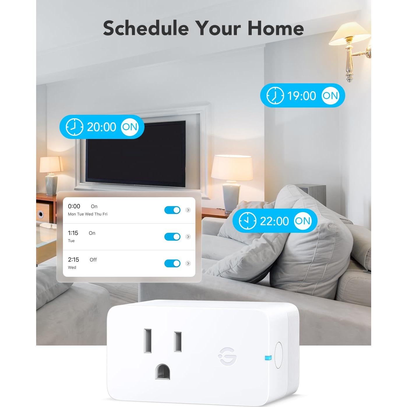 Enchufe Inteligente Govee 15A con Monitoreo de Energía