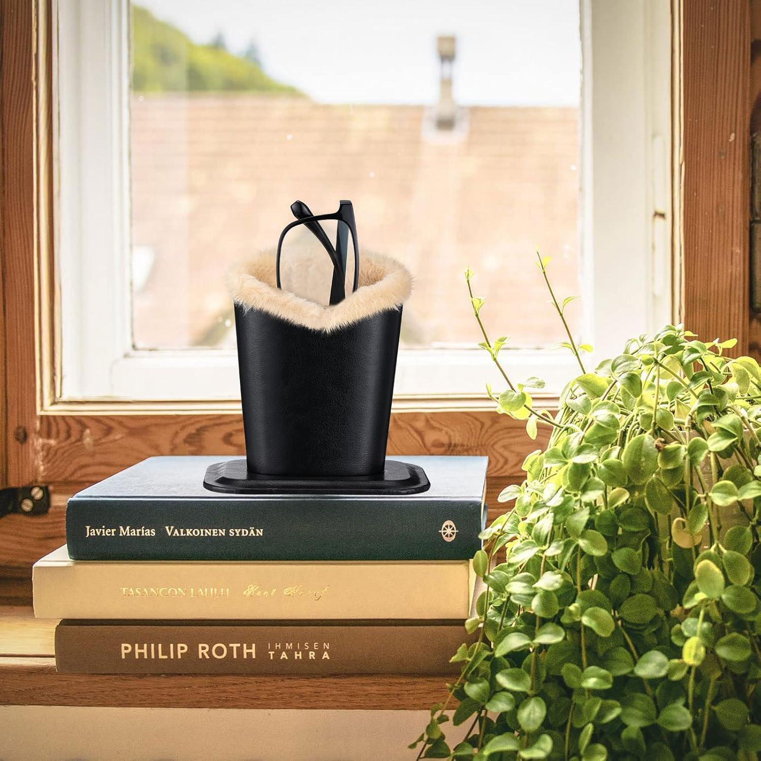 Soporte de Gafas Weewooday 6 Piezas Cuero y Felpa