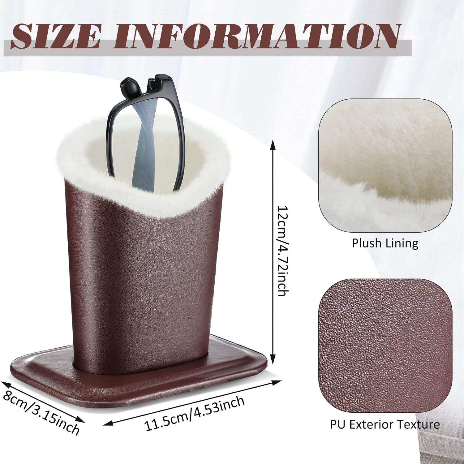 Soporte de Gafas Weewooday 6 Piezas Cuero y Felpa