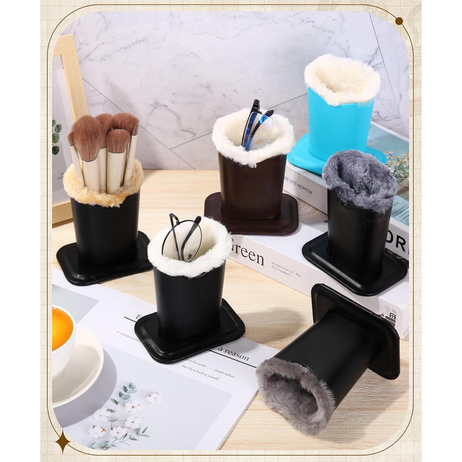 Soporte de Gafas Weewooday 6 Piezas Cuero y Felpa