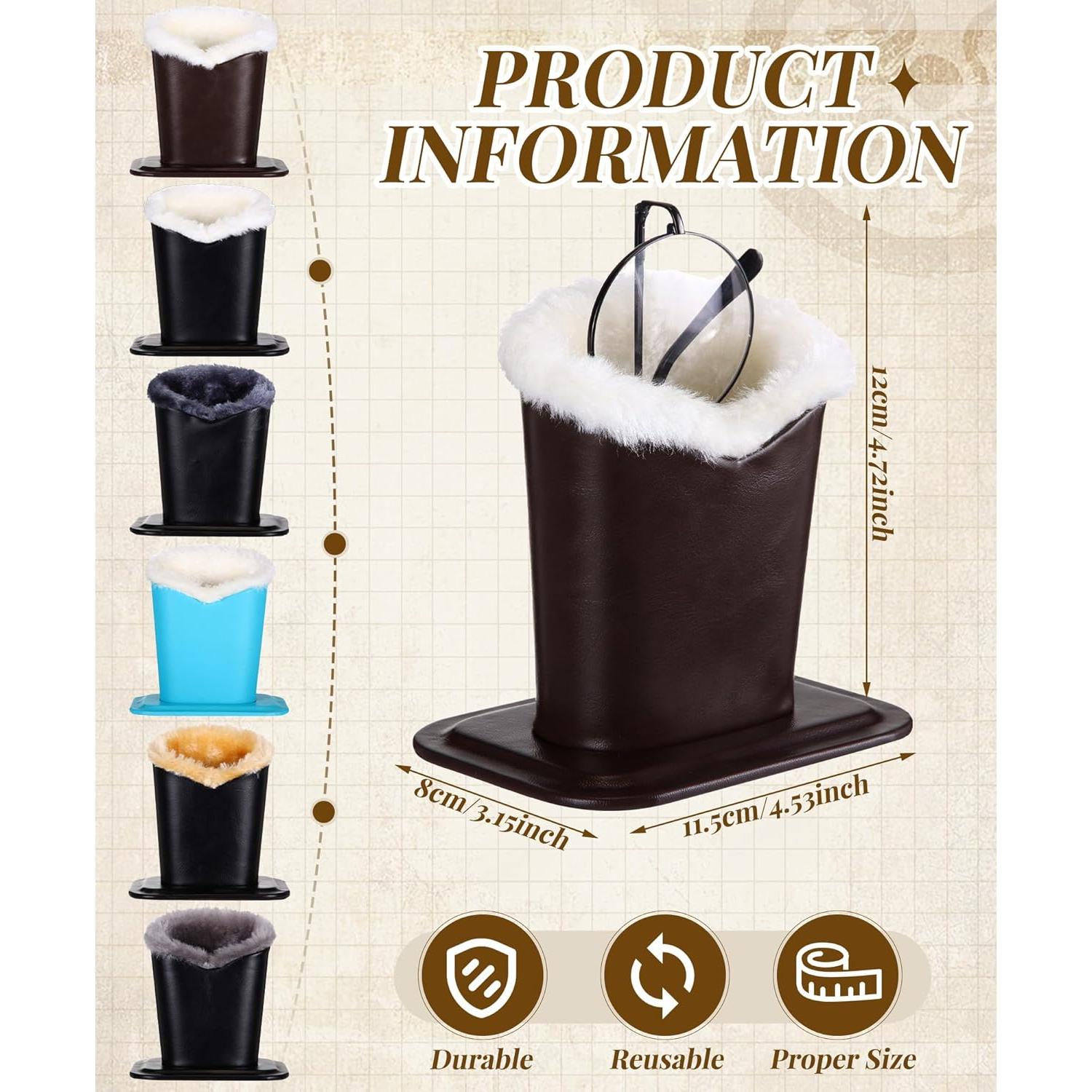 Soporte de Gafas Weewooday 6 Piezas Cuero y Felpa