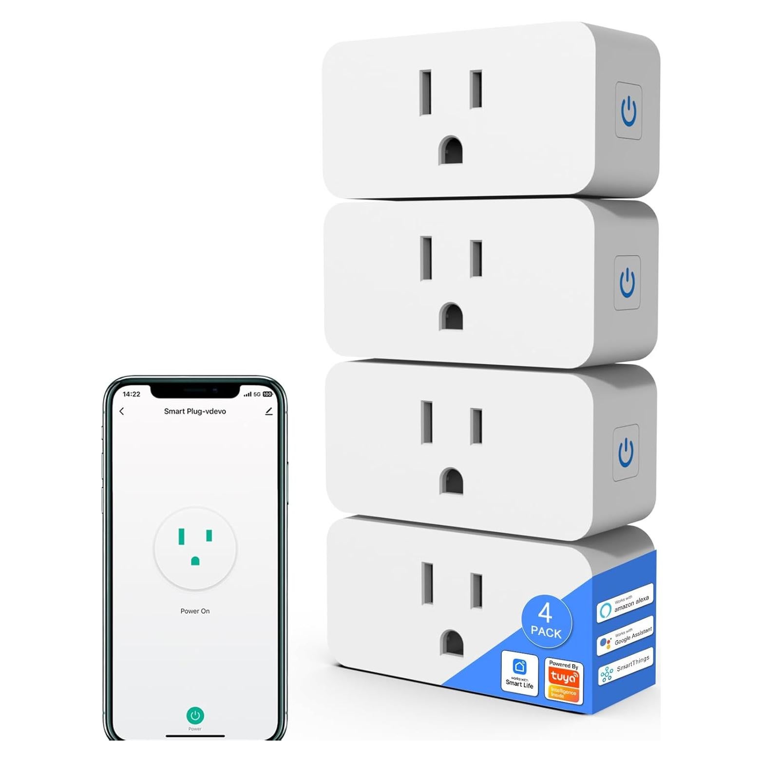 Enchufe Inteligente XFOX Mini 4 Pack con Monitoreo Energía