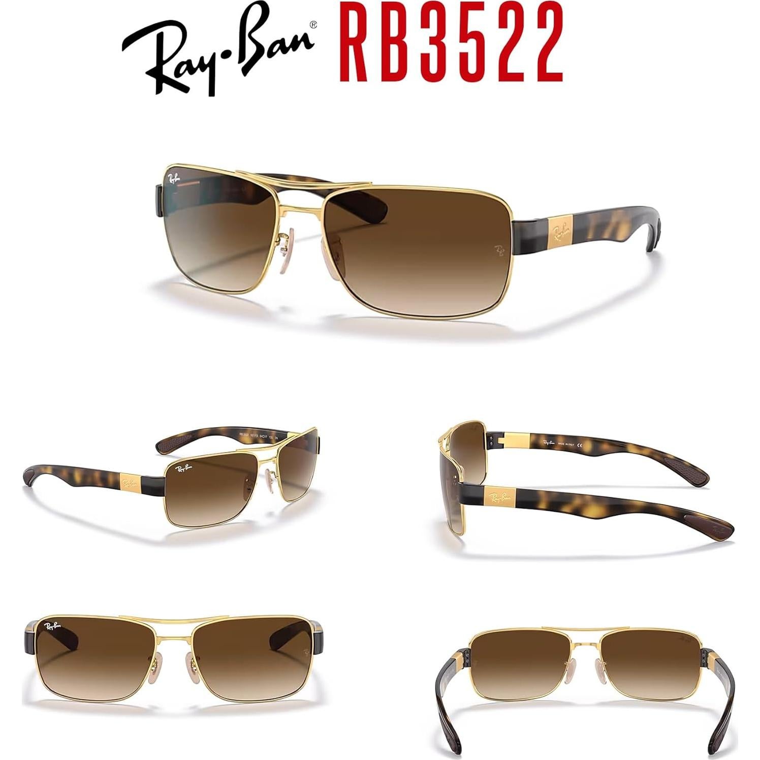Gafas de sol Ray-Ban RB3522 doradas con lentes degradadas