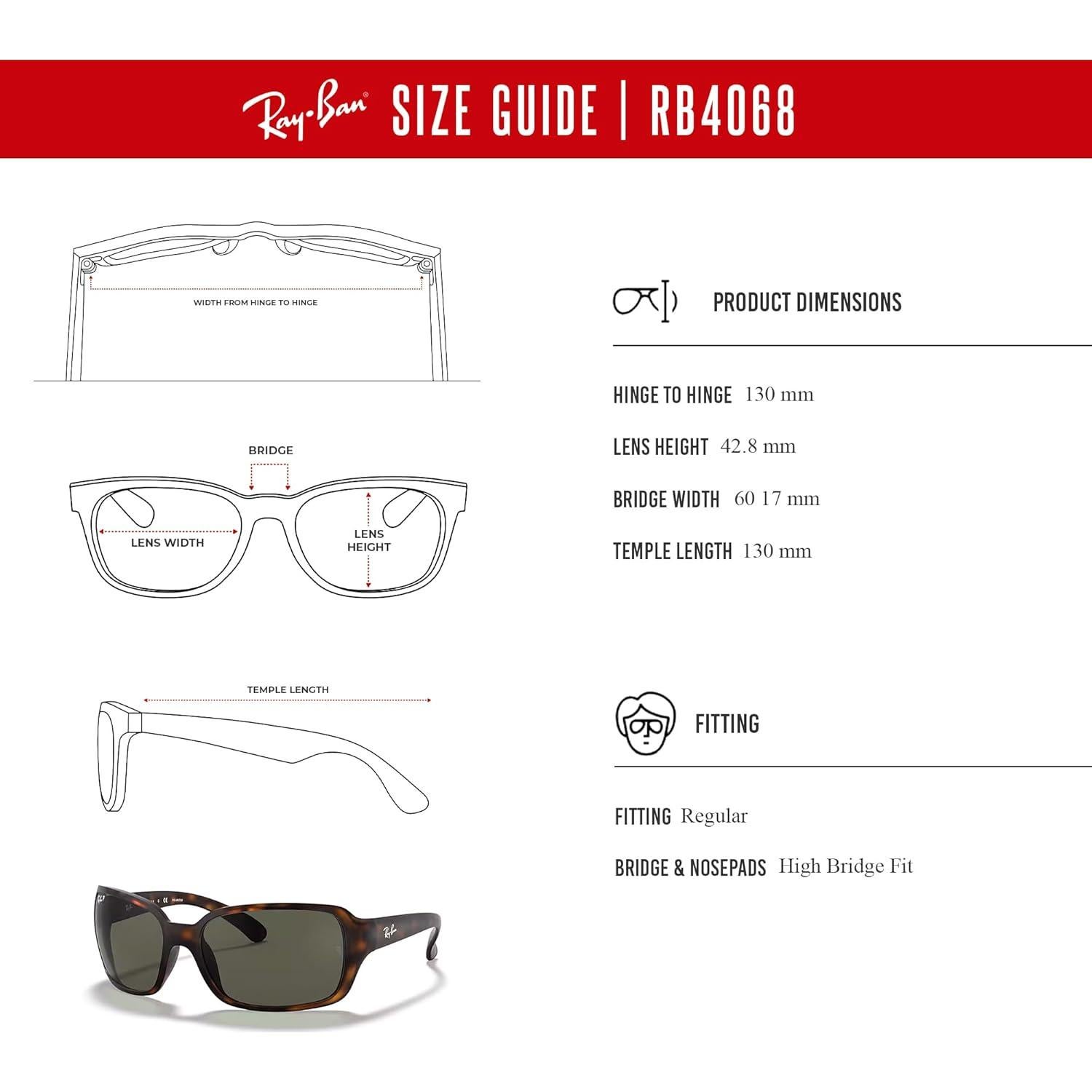 Gafas de Sol Ray-Ban RB4068 para Mujeres con Accesorios