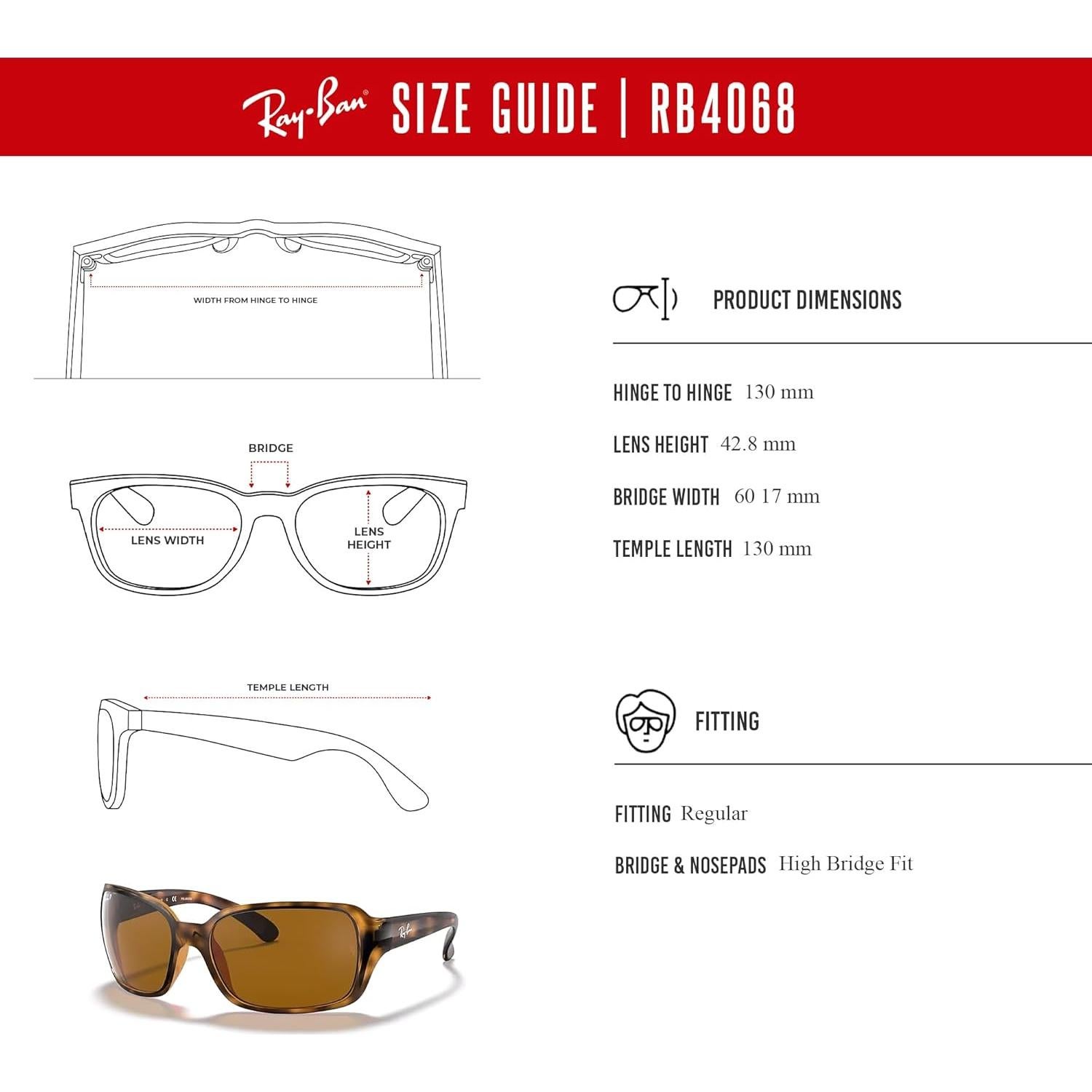 Gafas de Sol Ray-Ban RB4068 para Mujeres con Accesorios