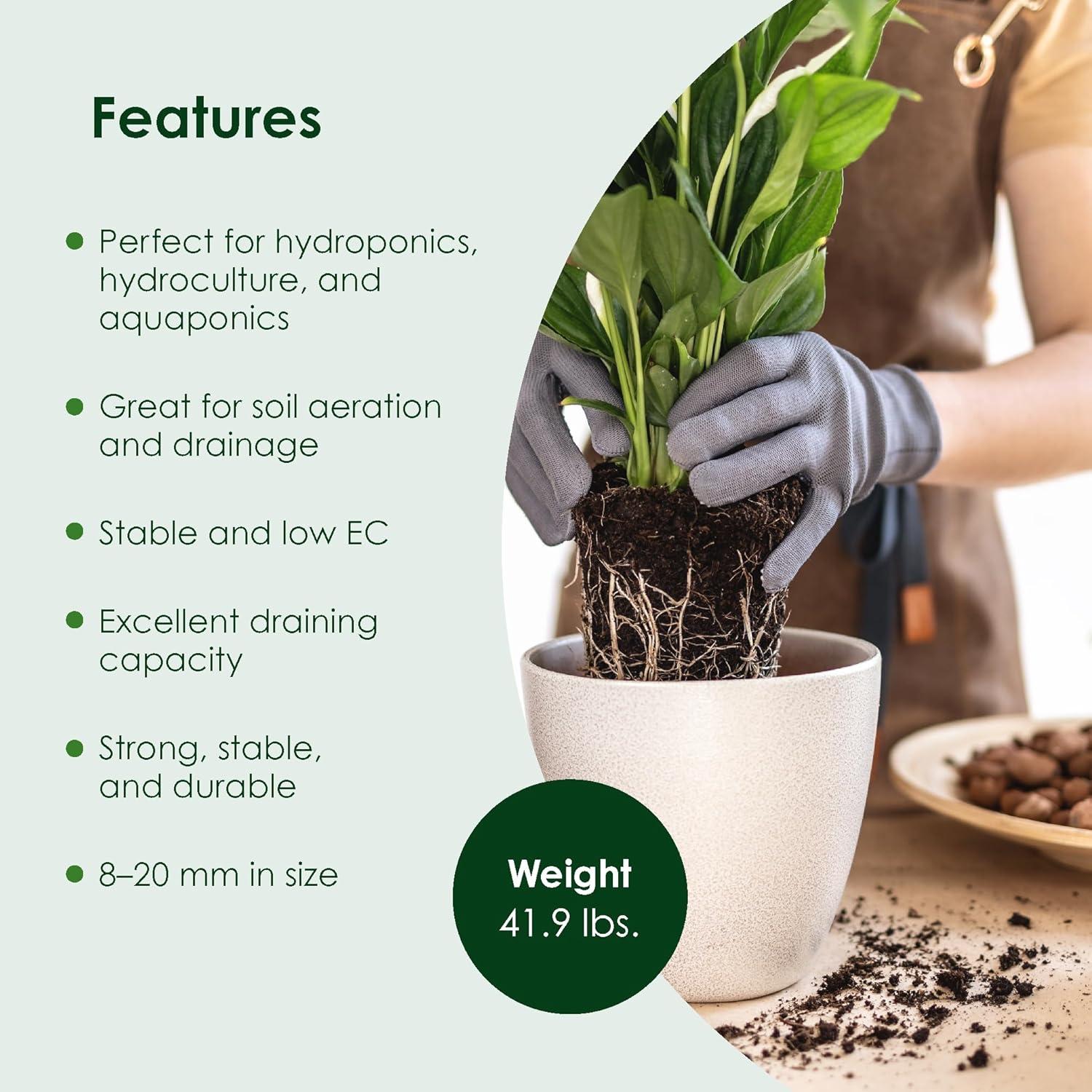 GEOLITE GMGC45L Grava de Arcilla 45L para Hidroponía