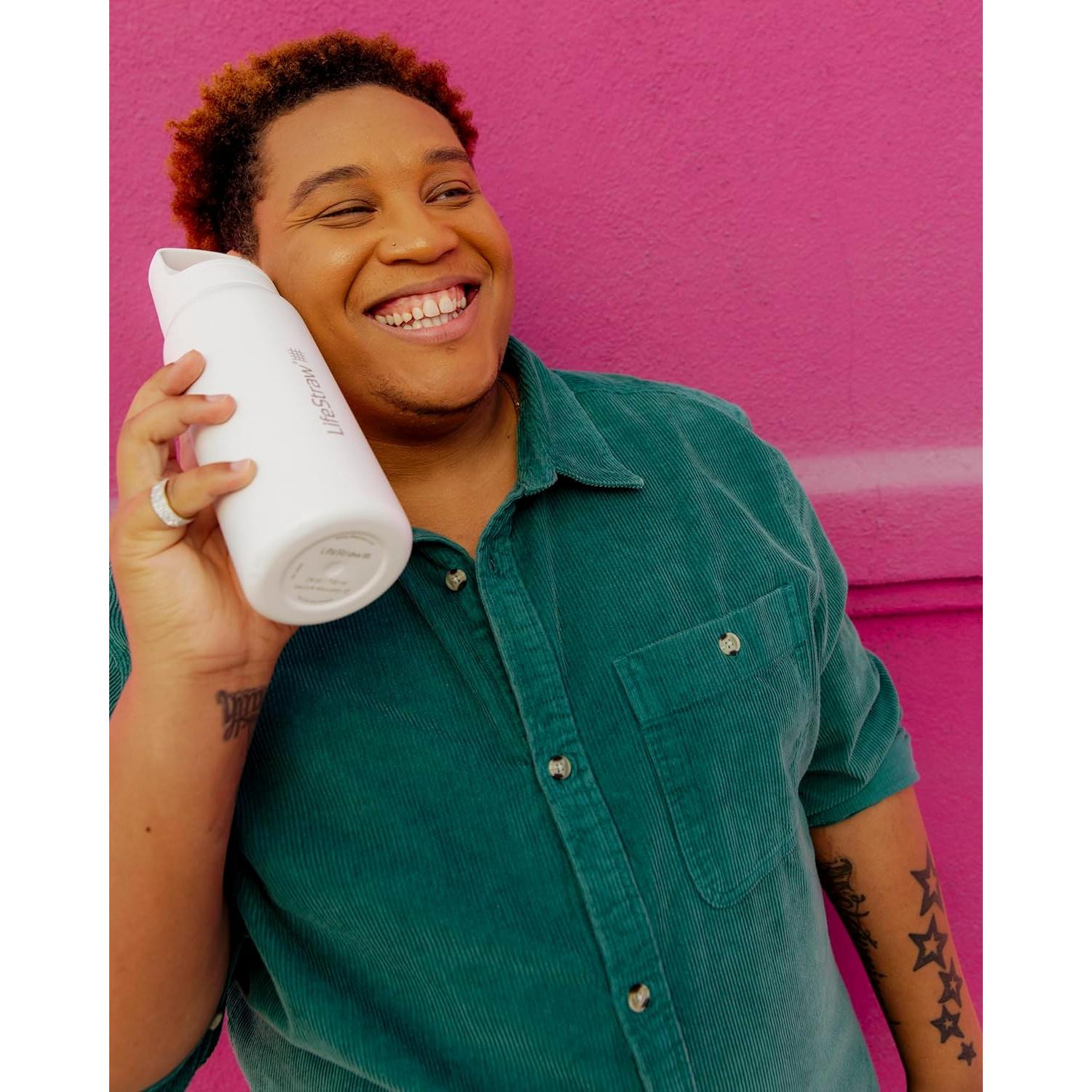 Botella LifeStraw Go 24 oz Acero Inoxidable Azul