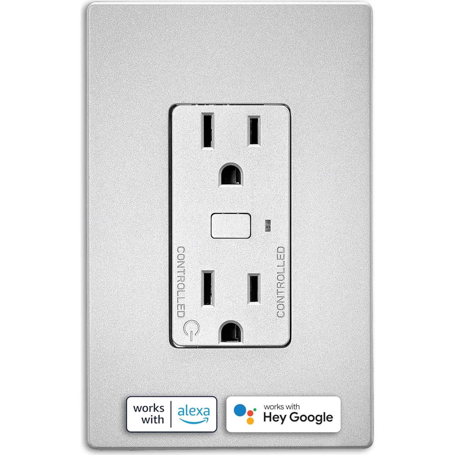 Enchufe Inteligente Wi-Fi Eaton EWFTRCR15 Granito Plateado