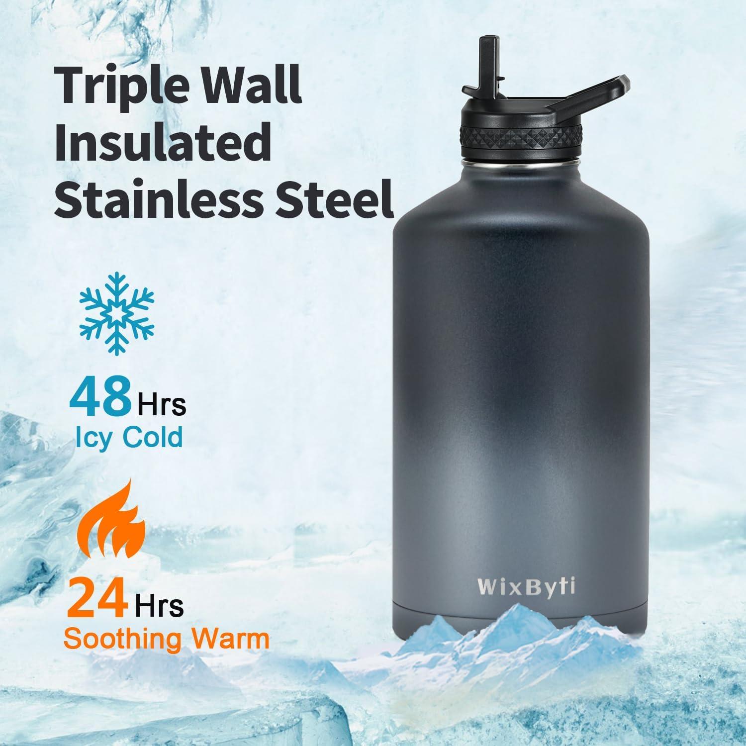 Botella de Agua Aislada WixByti 3.79L con Stickers DIY