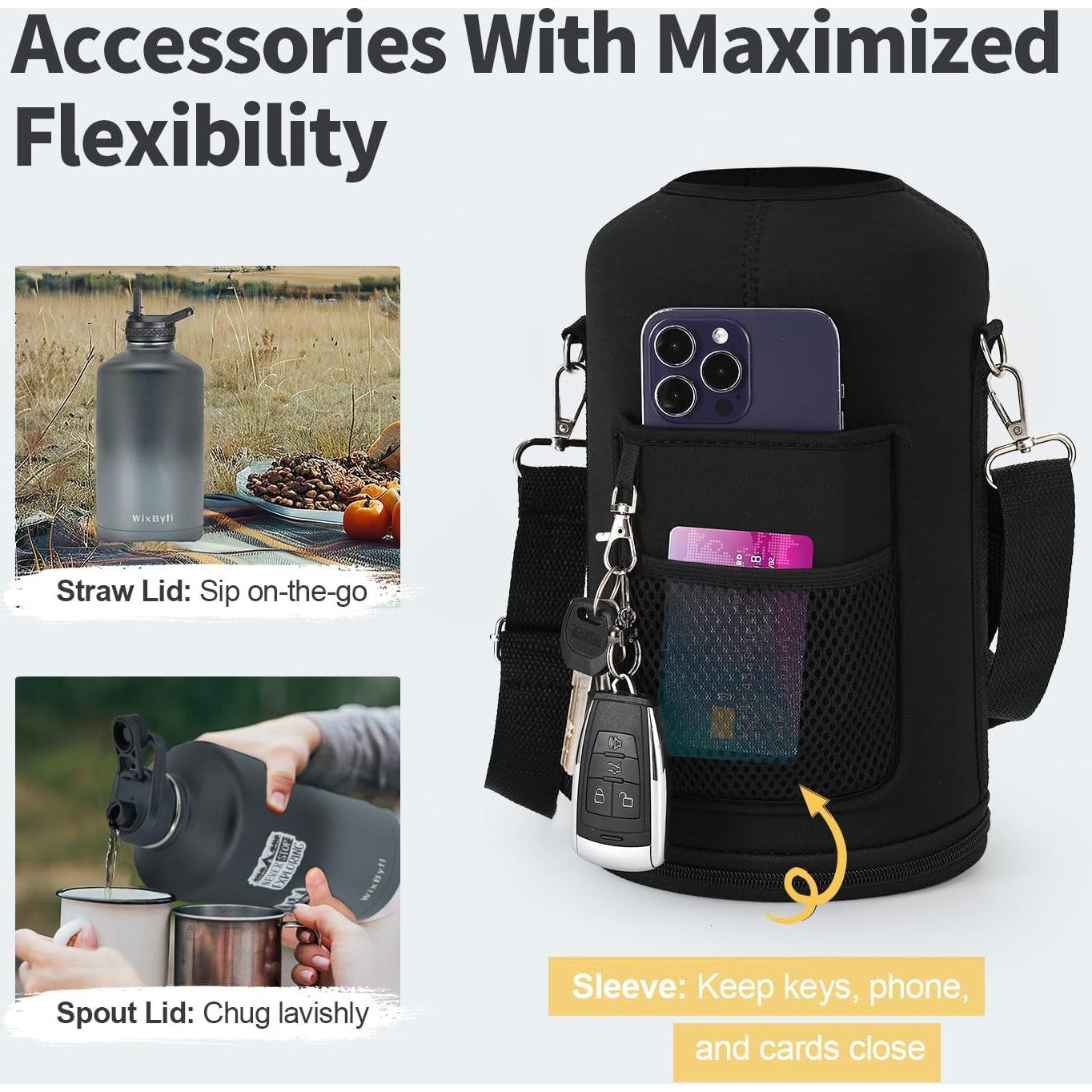 Botella de Agua Aislada WixByti 3.79L con Stickers DIY