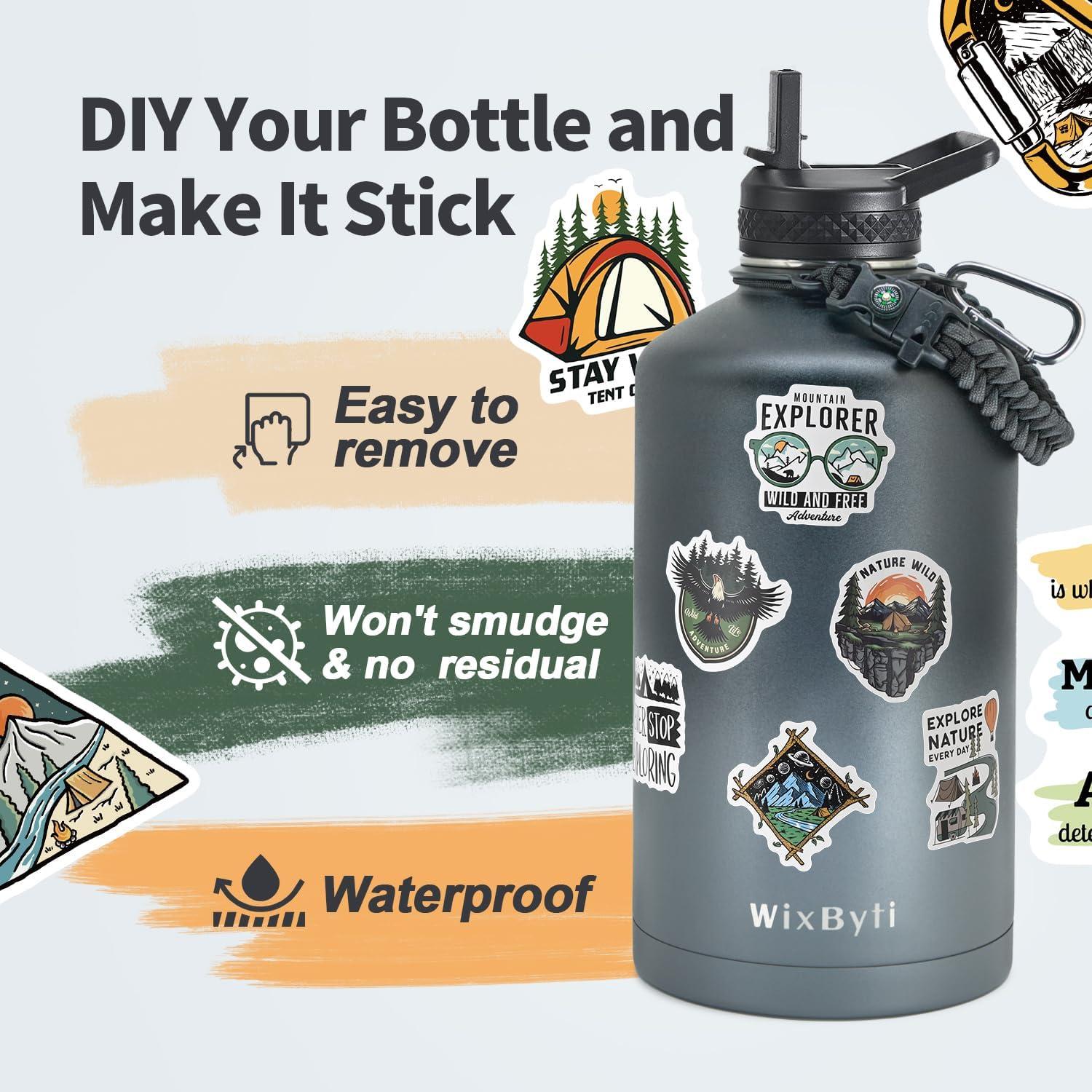 Botella de Agua Aislada WixByti 3.79L con Stickers DIY