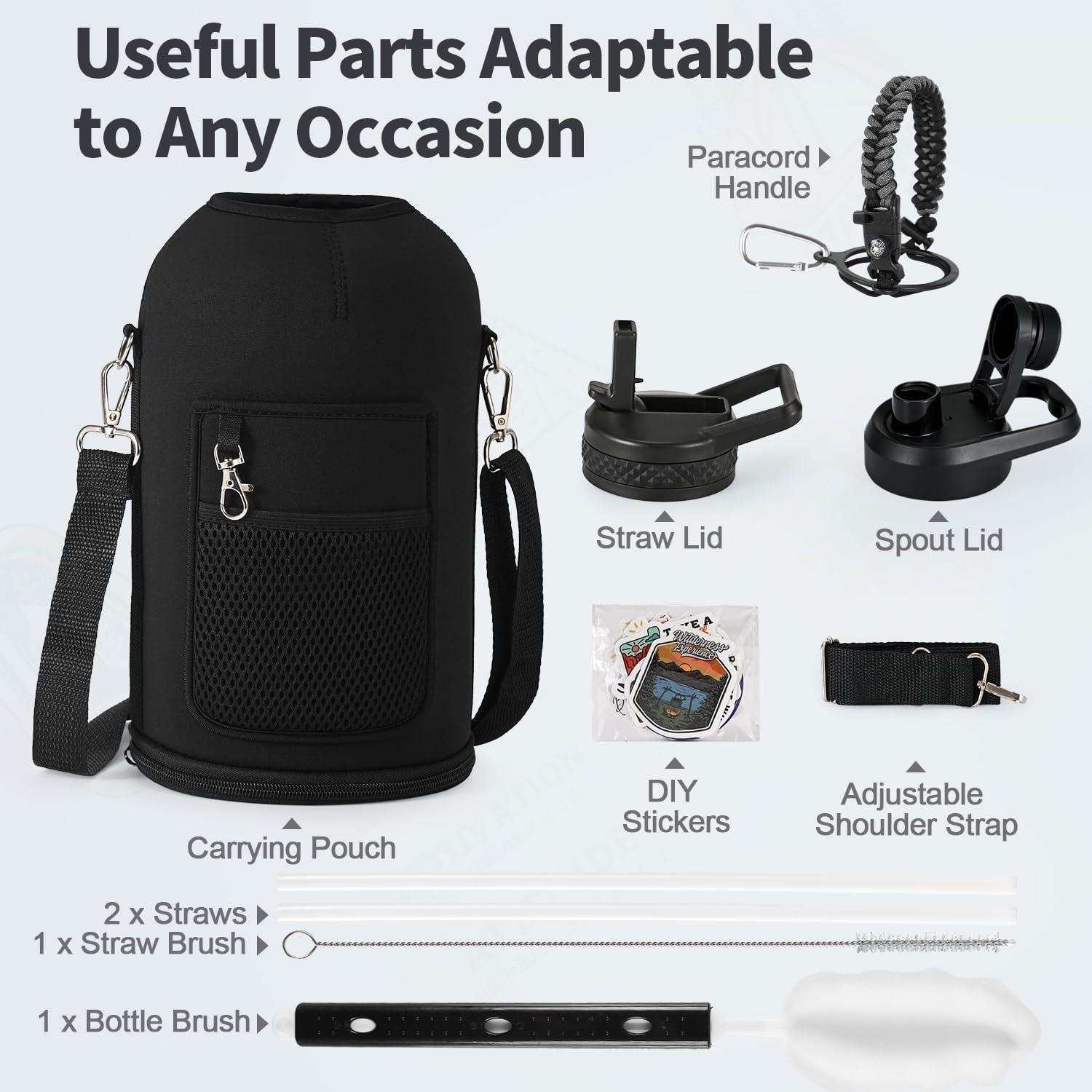 Botella de Agua Aislada WixByti 3.79L con Stickers DIY