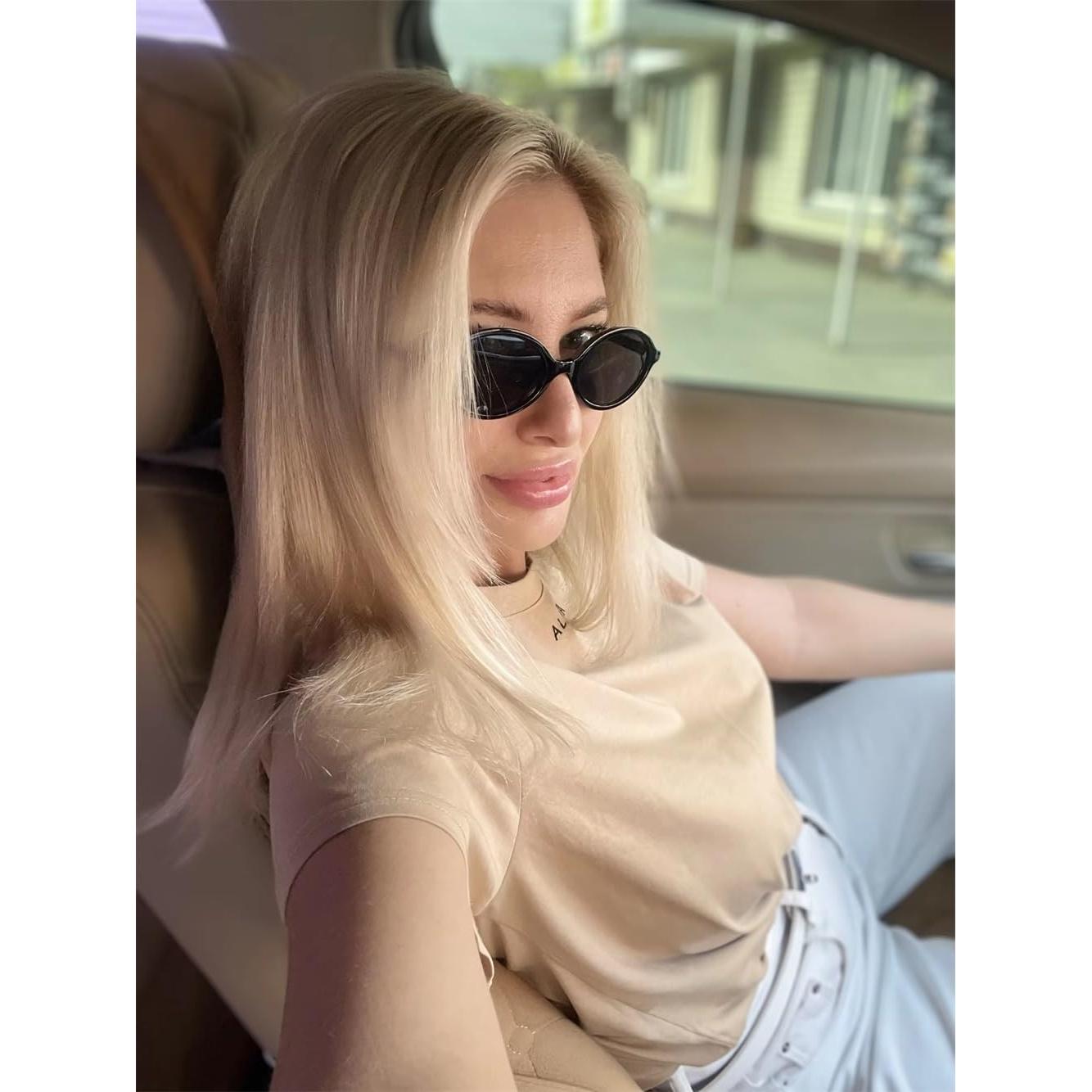 Gafas de sol ovaladas ADE WU para mujeres estilo años 90