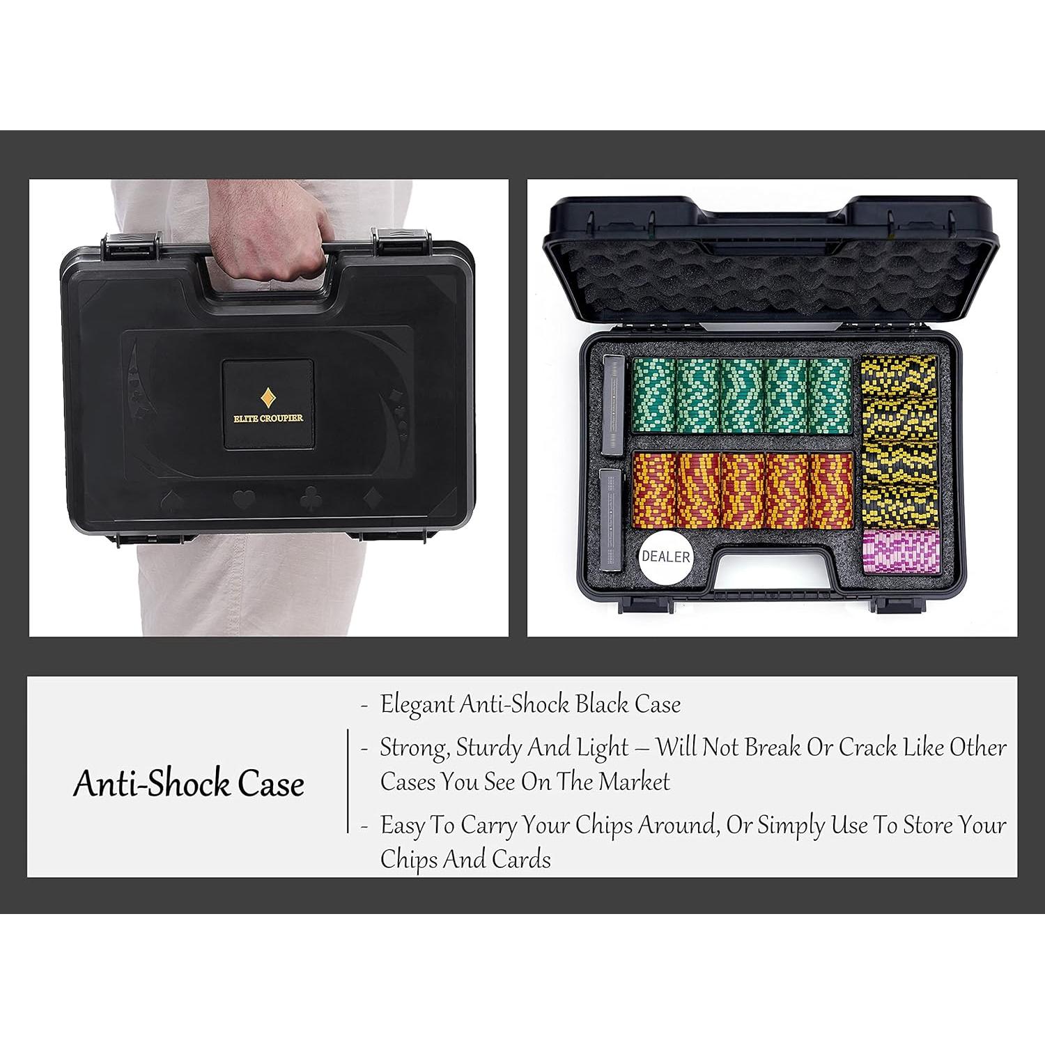 Set de Póker Elite Croupier 300 Fichas Arcilla y Cartas