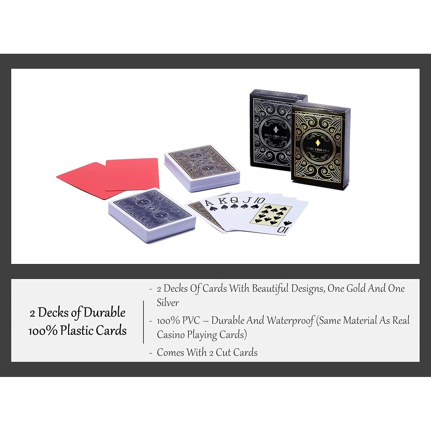 Set de Póker Elite Croupier 300 Fichas Arcilla y Cartas