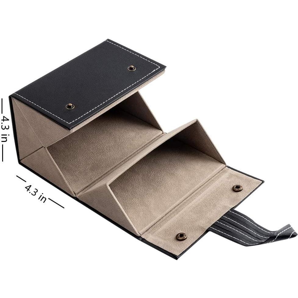 Organizador de Gafas de Sol Plegable PU Gris 4 Compartimentos