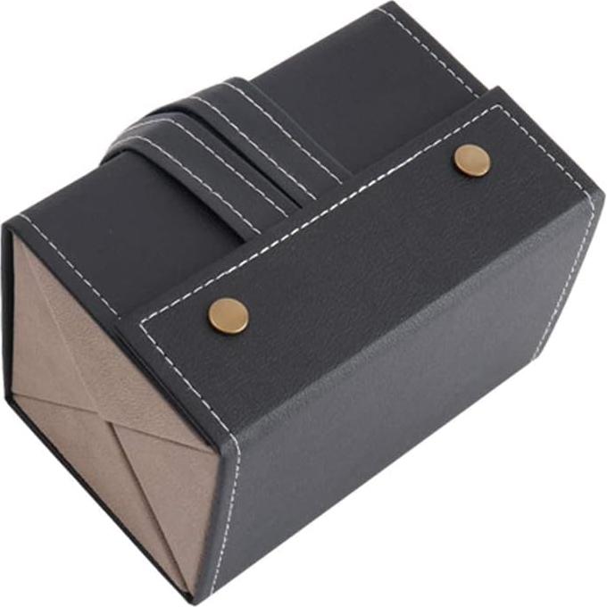 Organizador de Gafas de Sol Plegable PU Gris 4 Compartimentos
