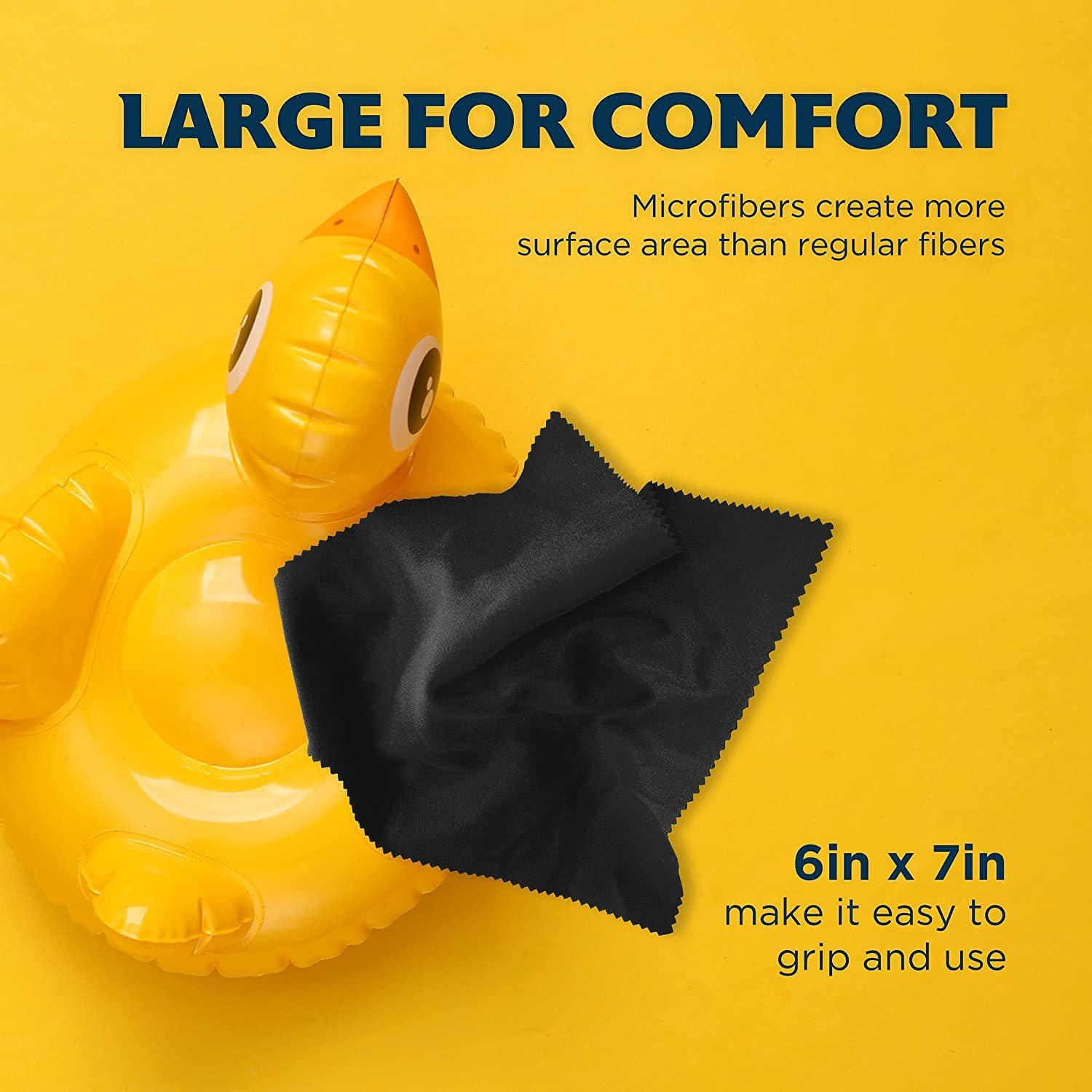 Paño de limpieza de microfibra Purity - Paquete de 6, Negro