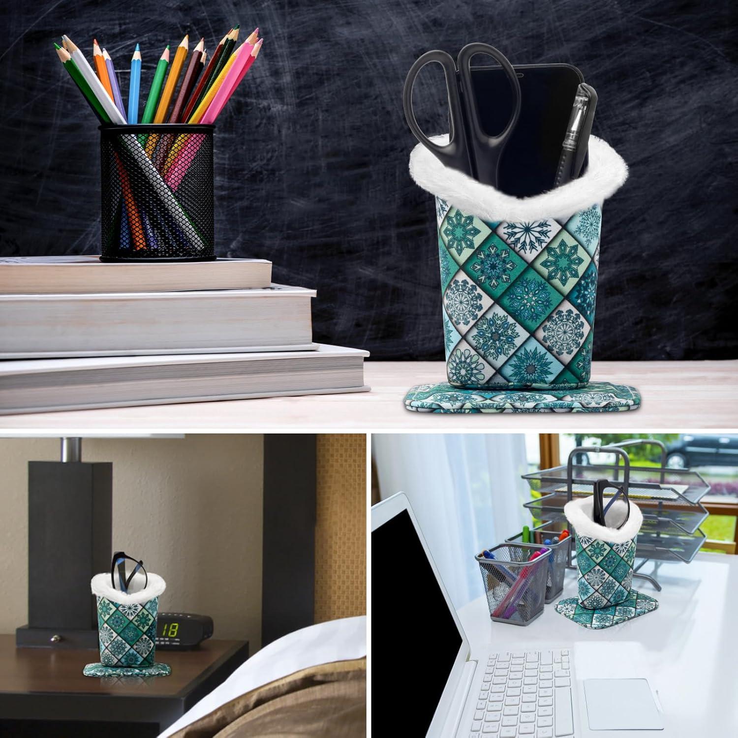 Soporte para Gafas Face Shadow Verde a Cuadros con Forro de Felpa