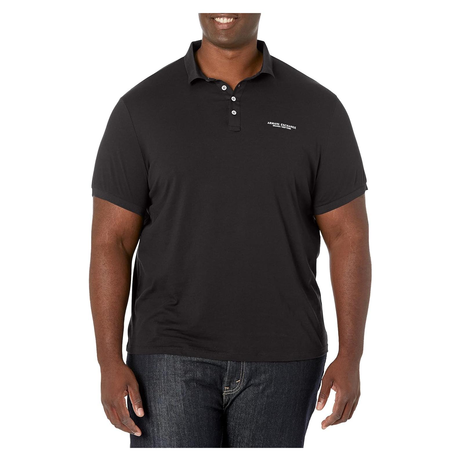 Polo de Algodón A|X ARMANI EXCHANGE Negro Mediano