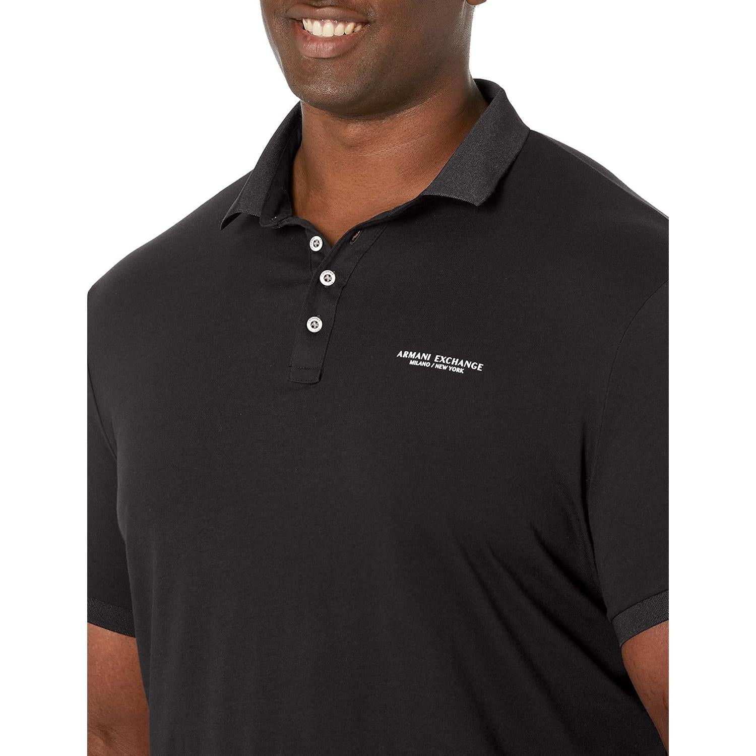 Polo de Algodón A|X ARMANI EXCHANGE Negro Mediano