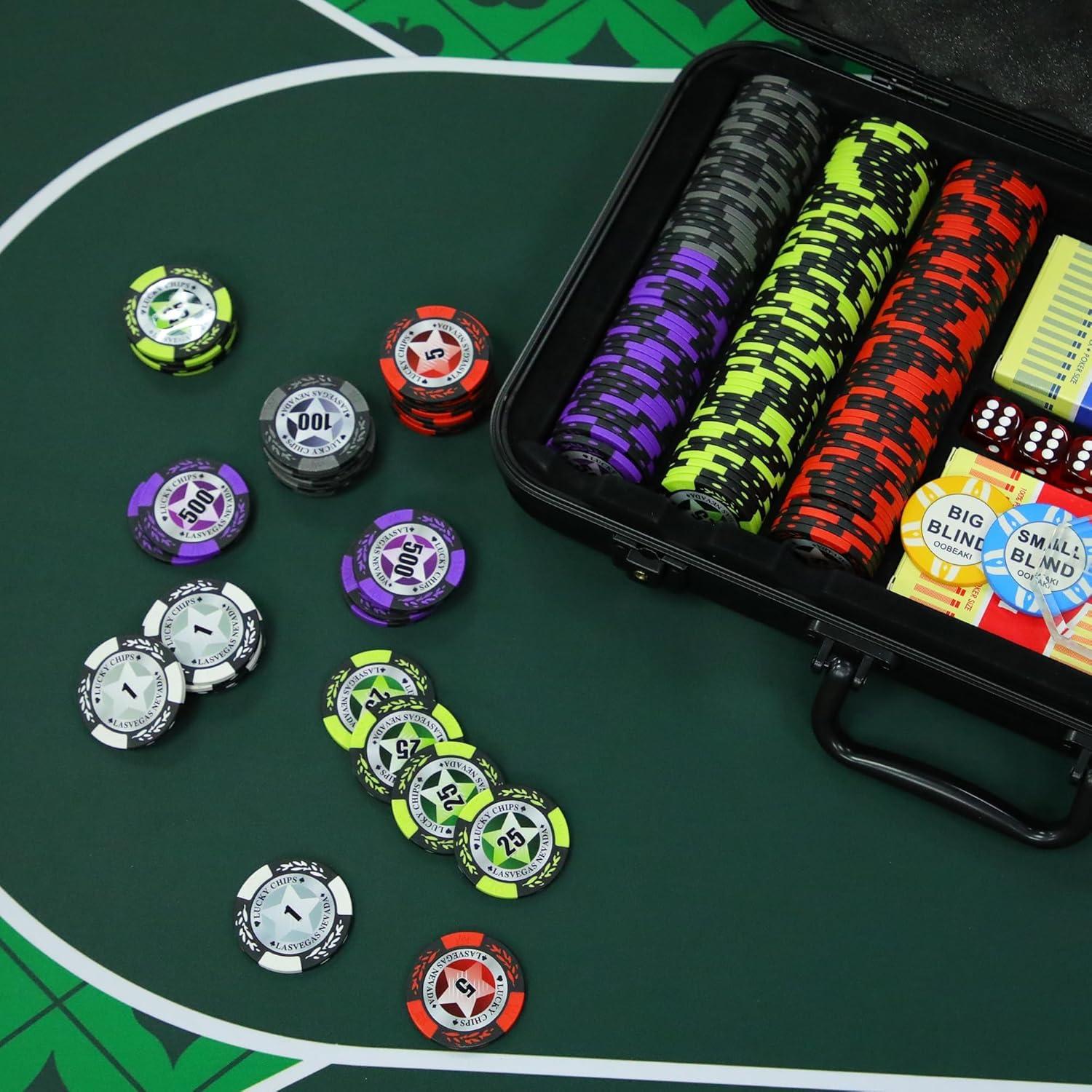 Set de Fichas de Póker Vantex 300 PCS con Cartas y Caja