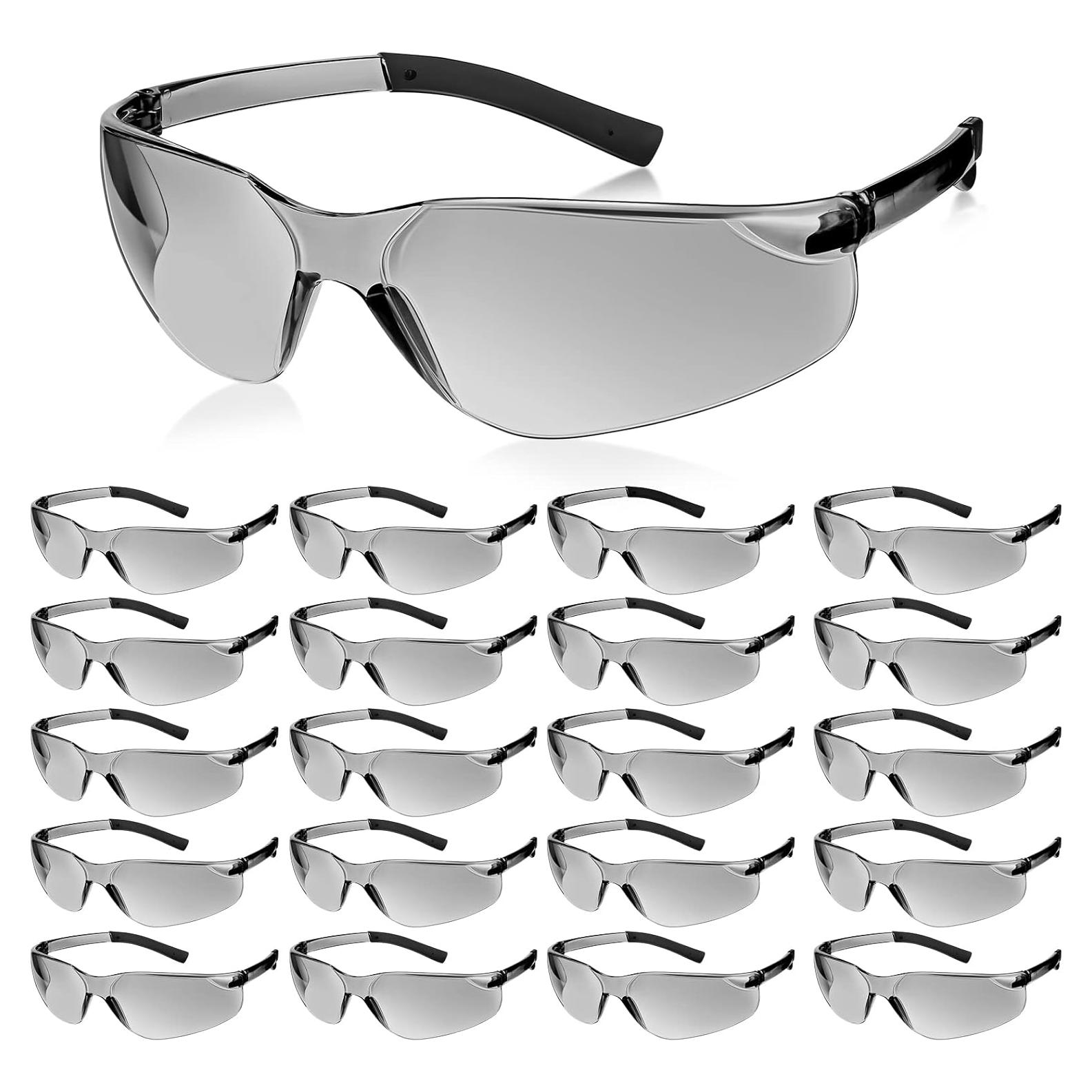 Queekay 20 Gafas de Seguridad Policarbonato UV Gris