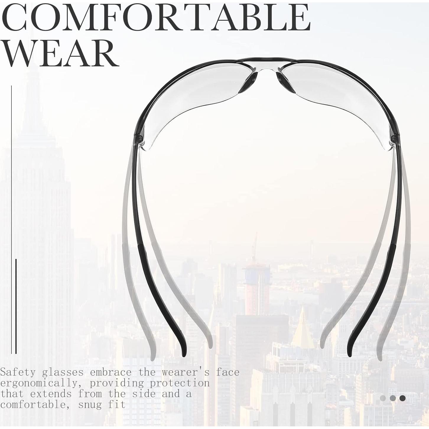 Queekay 20 Gafas de Seguridad Policarbonato UV Gris