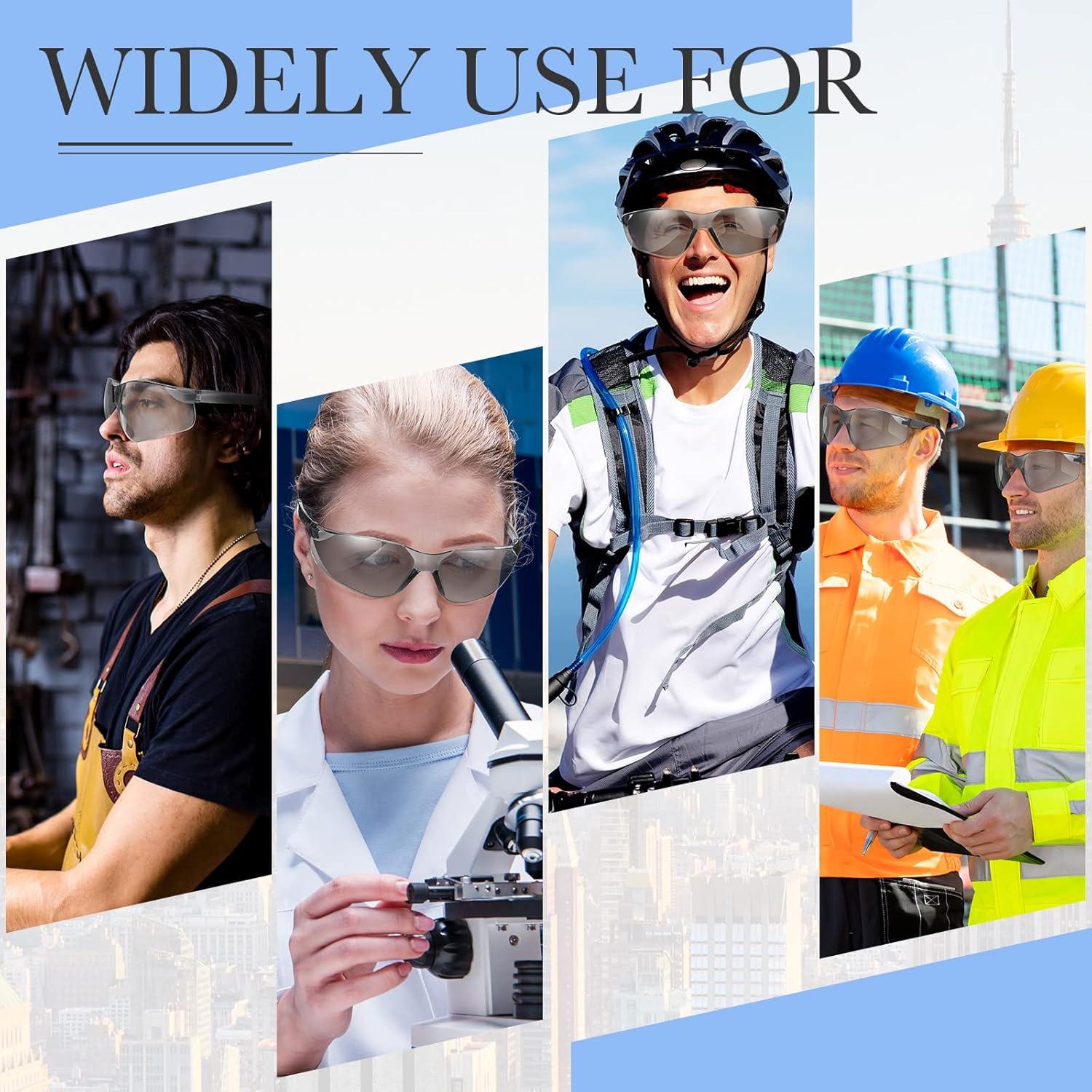 Queekay 20 Gafas de Seguridad Policarbonato UV Gris