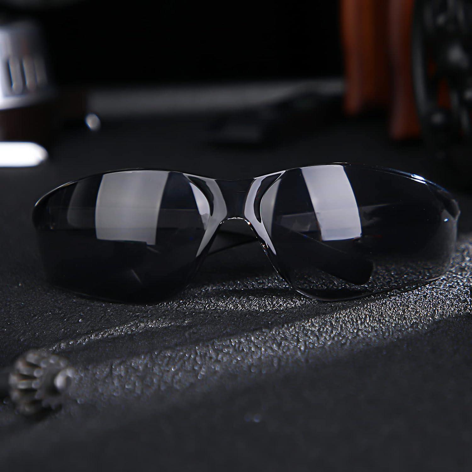 Queekay 20 Gafas de Seguridad Policarbonato UV Gris