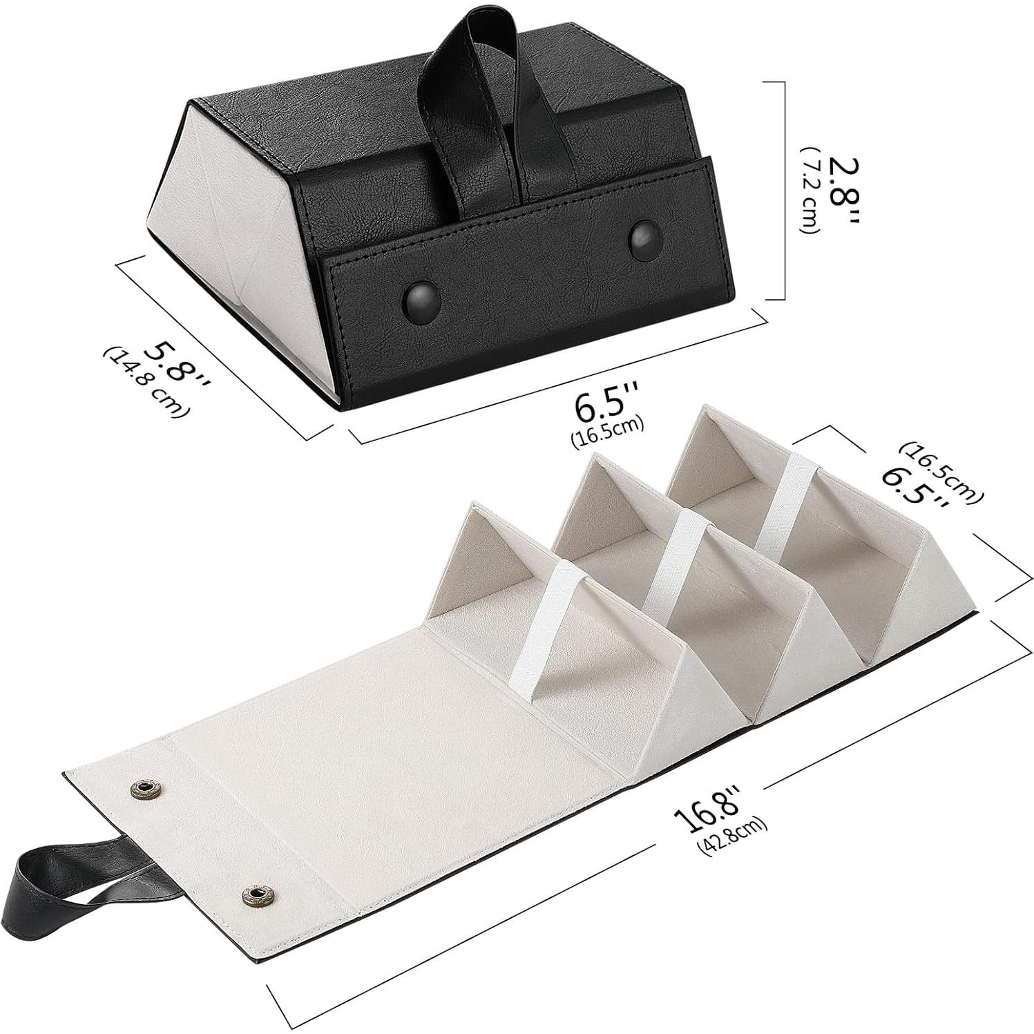 Estuche Organizador de Gafas MoKo 3 Compartimentos Plegable Negro