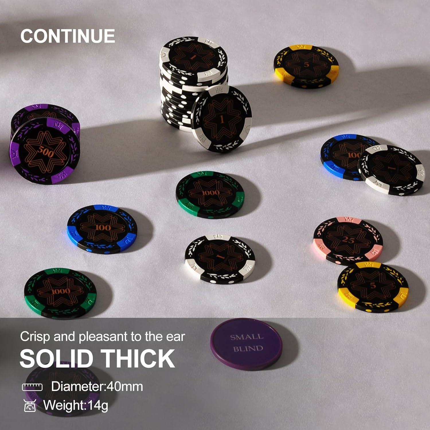 Set de Fichas de Póker CONTINUE 500 Fichas 40mm