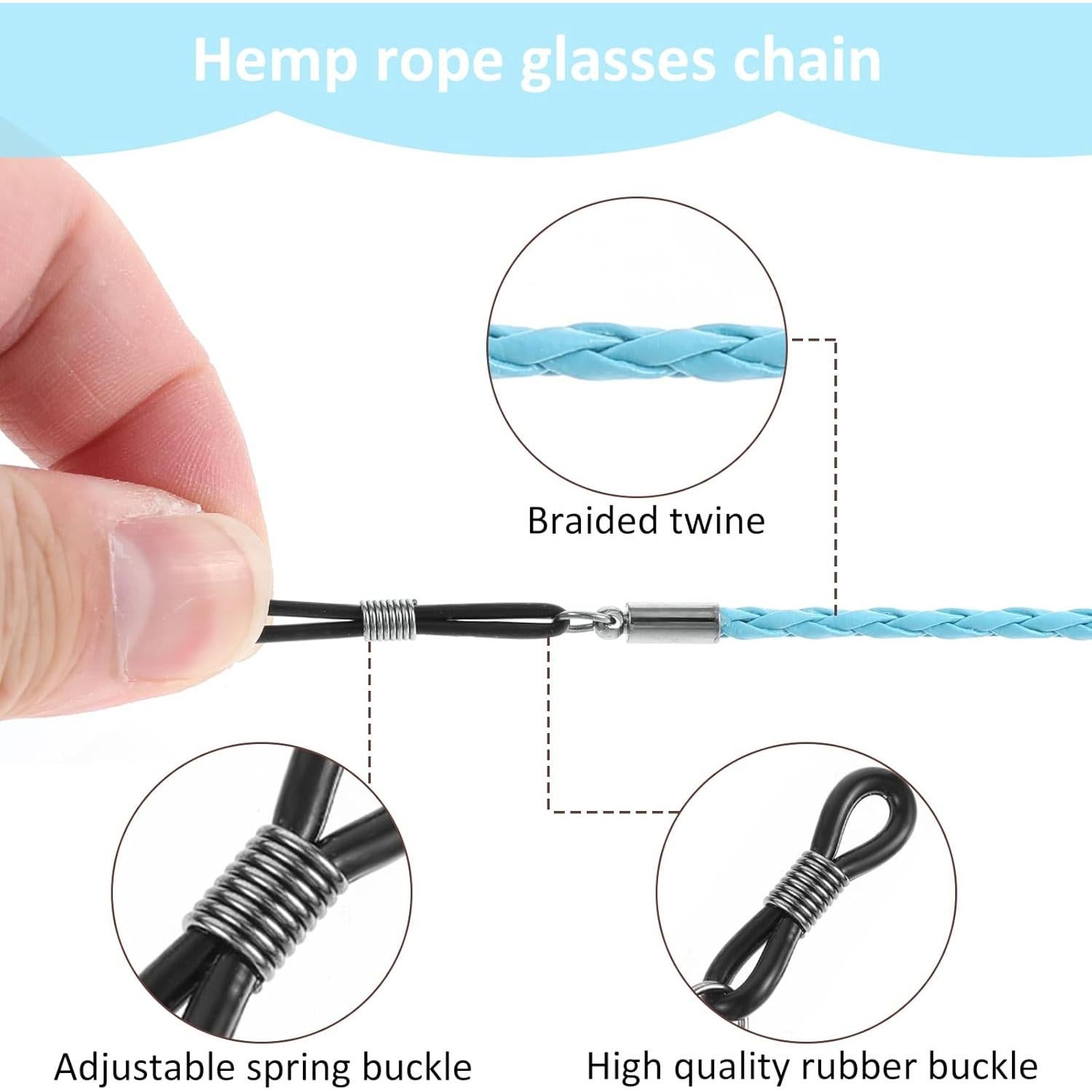 4 Correas de Gafas de Cuero PU Multicolor 70cm