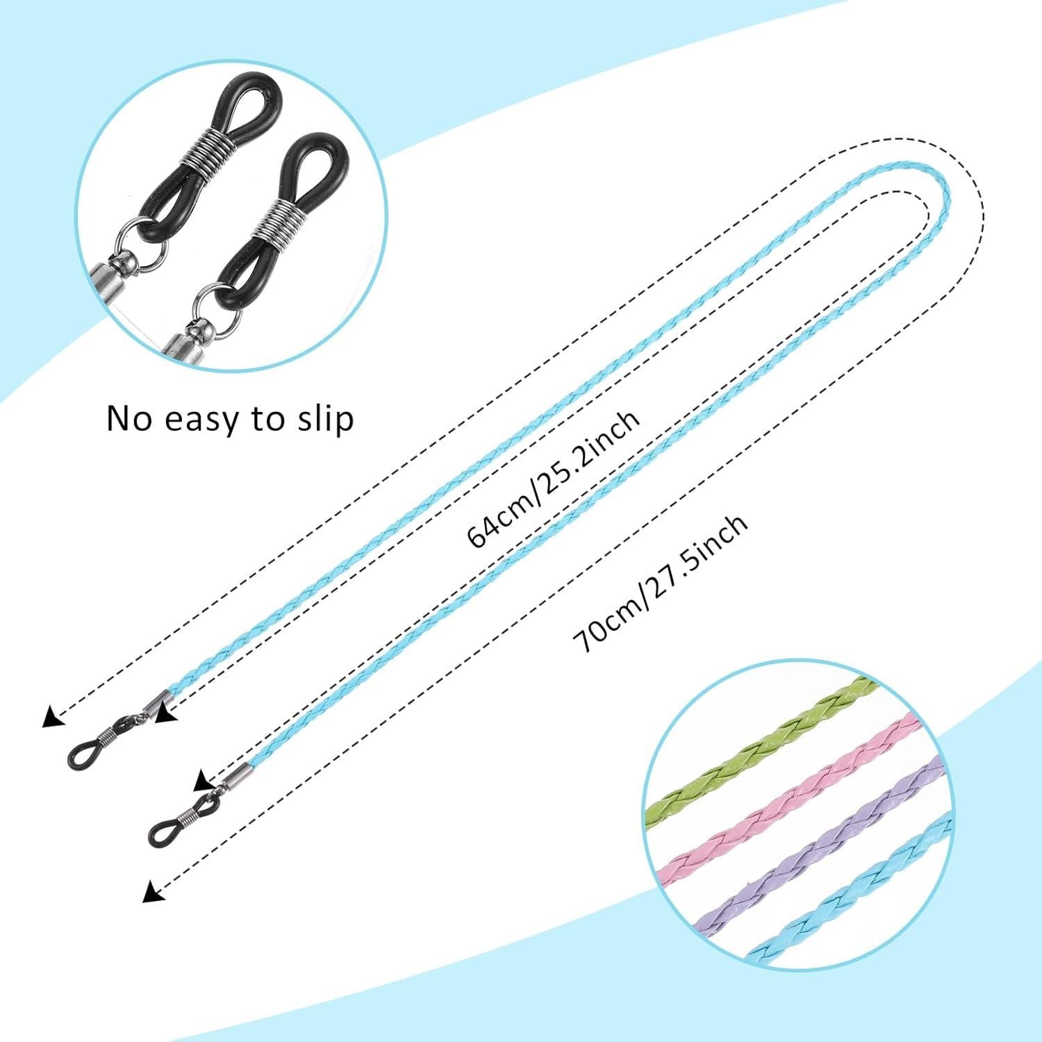 4 Correas de Gafas de Cuero PU Multicolor 70cm