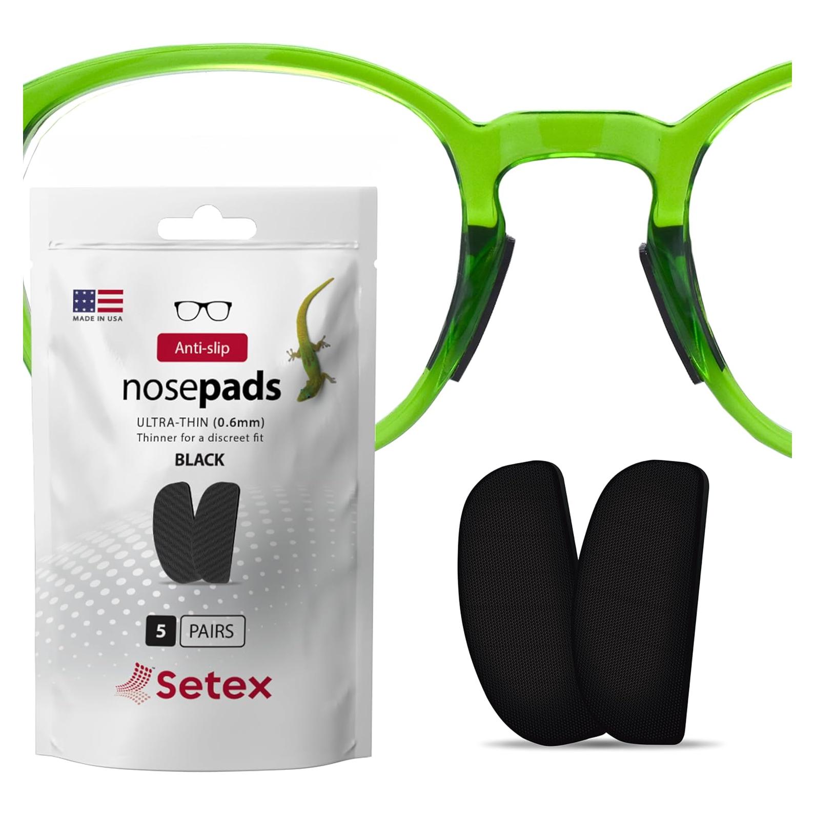 Setex Almohadillas Antideslizantes para Gafas 0.6mm - 5 Pares Negros