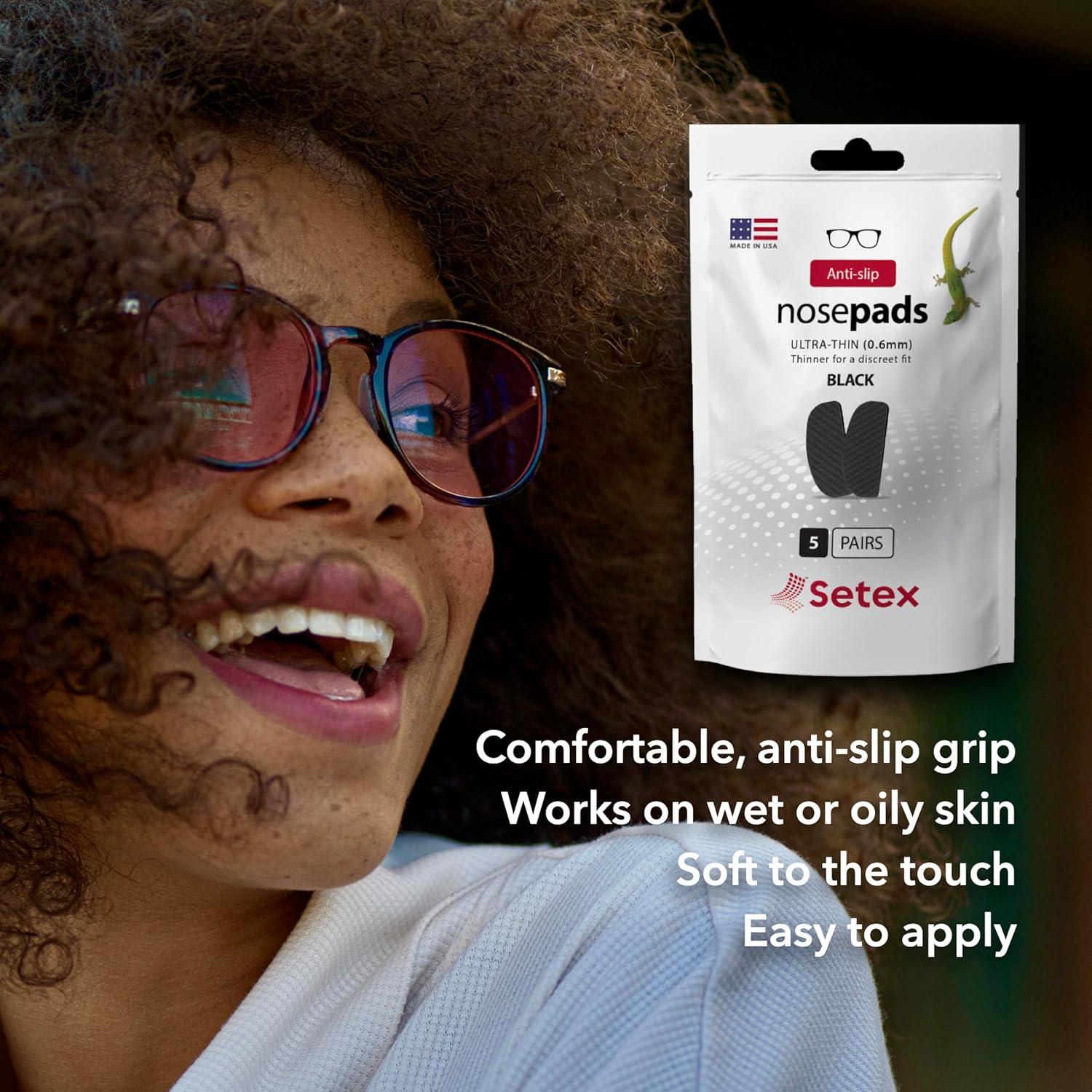 Setex Almohadillas Antideslizantes para Gafas 0.6mm - 5 Pares Negros